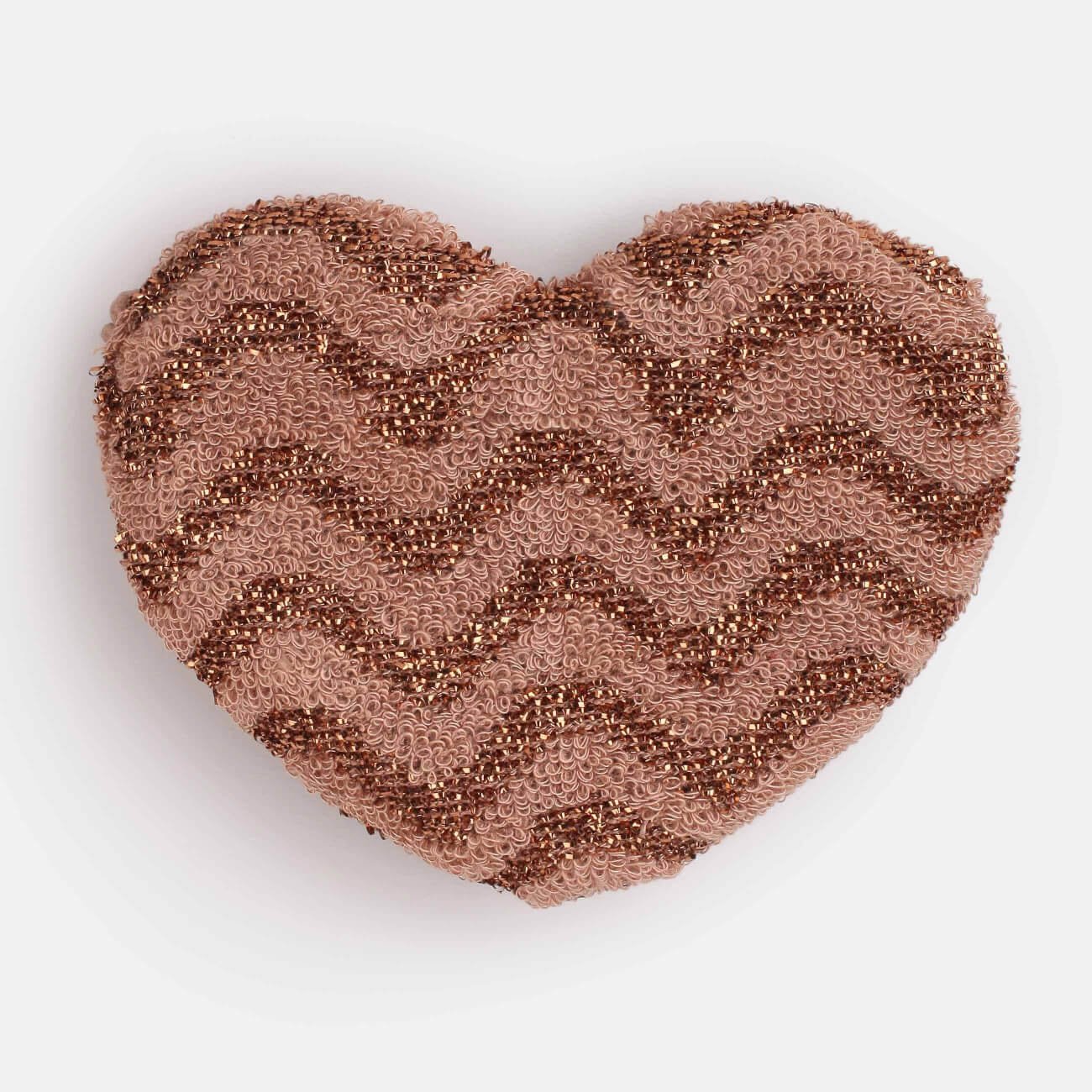 Dish washing sponge, 13x10 cm, double-stranded, polyester / foam, bronze, Heart, Clean