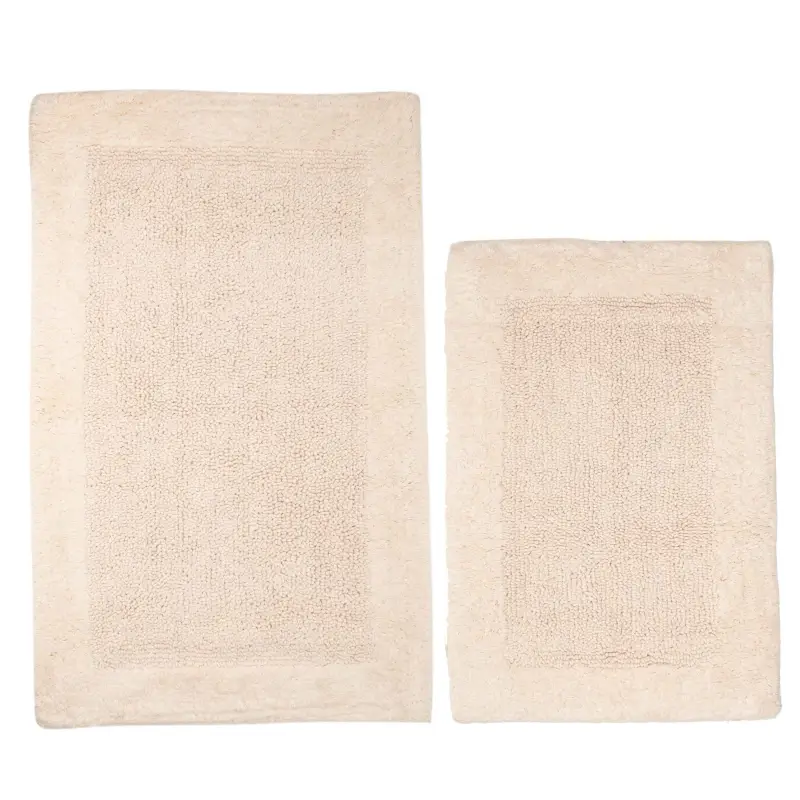 Bathroom mat, 40x60 / 50x80 cm, 2 pcs, Anti-slip, Cotton, Milk, Metric ,image-0