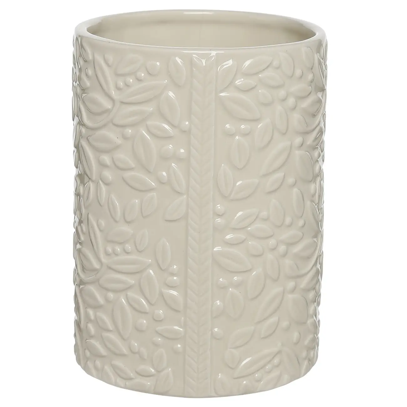 Kitchen accessories stand, 16 cm, ceramic, cream, Petals, Impression, image-0