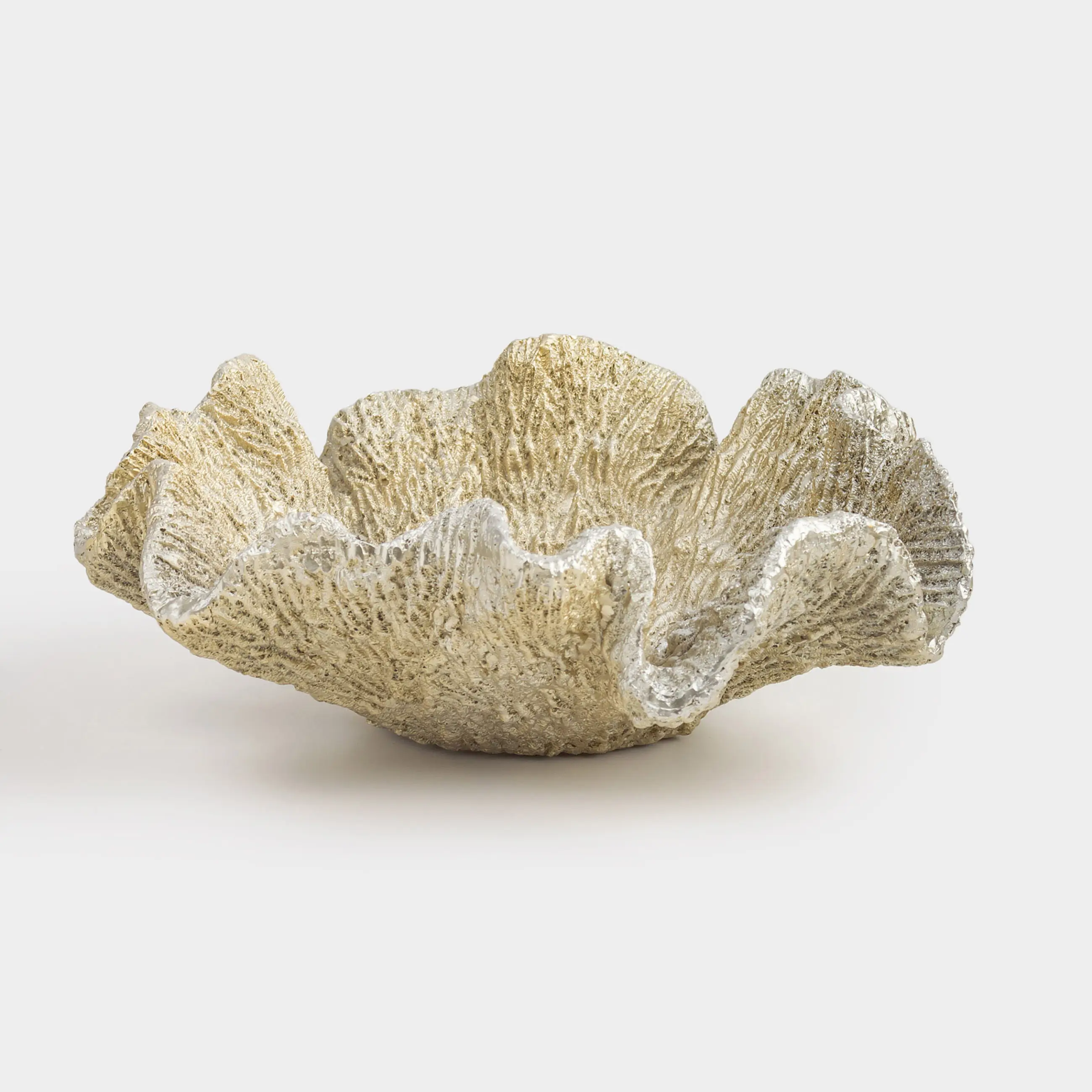 Decorative dish, 30x29x12 cm, polyresin, golden, Coral, Coral