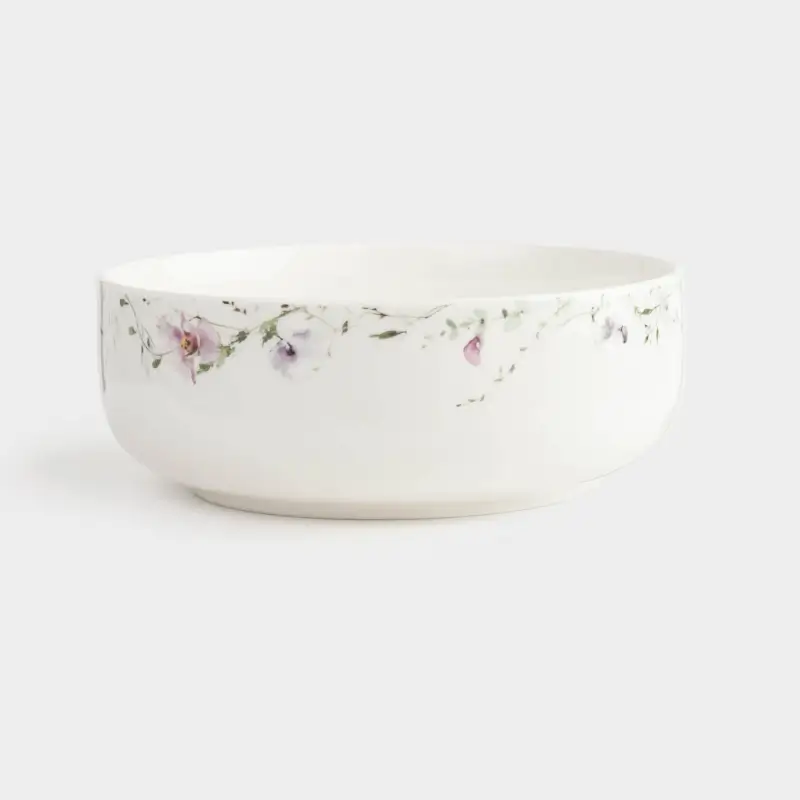 Salad bowl, 16x6 cm, 700 ml, porcelain N, white, Lilac flowers, Floret