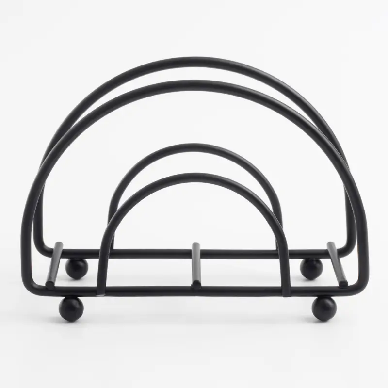 Napkin holder, 10 cm, metal, black, Twist black ,image-0