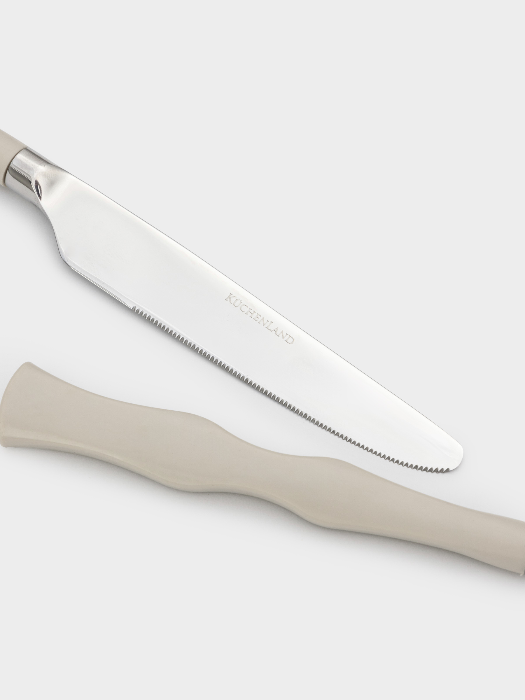 Table knife, 2 pcs, steel / plastic, beige, Bends, Toronto, image-2