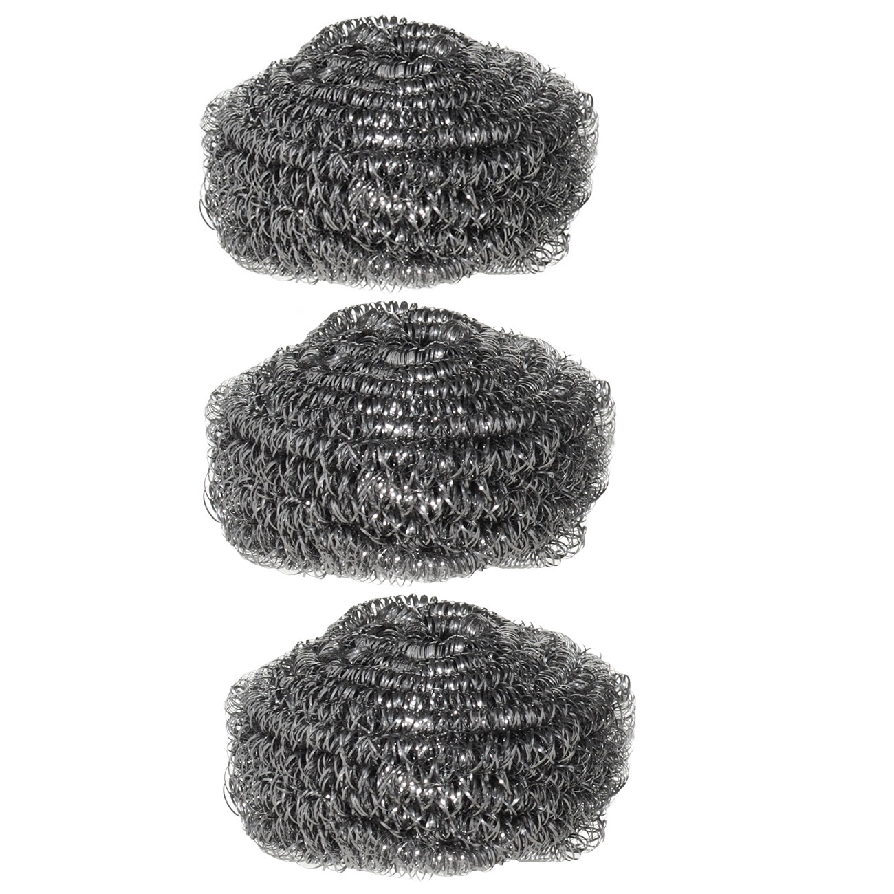 Cleaning sponge, 7 cm, 3 pcs, metal, silver, Clean, image-0