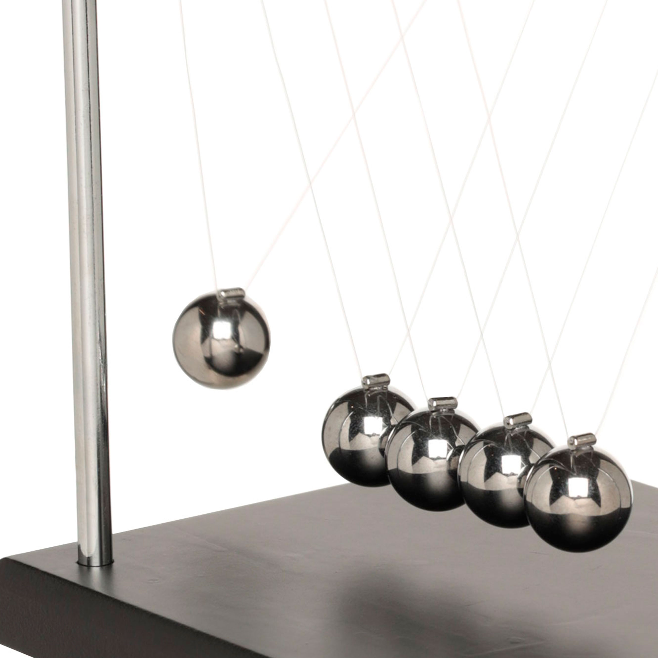 Anti-stress pendulum, 12x14 cm, wood/steel, black, Newton's Cradle, Collection