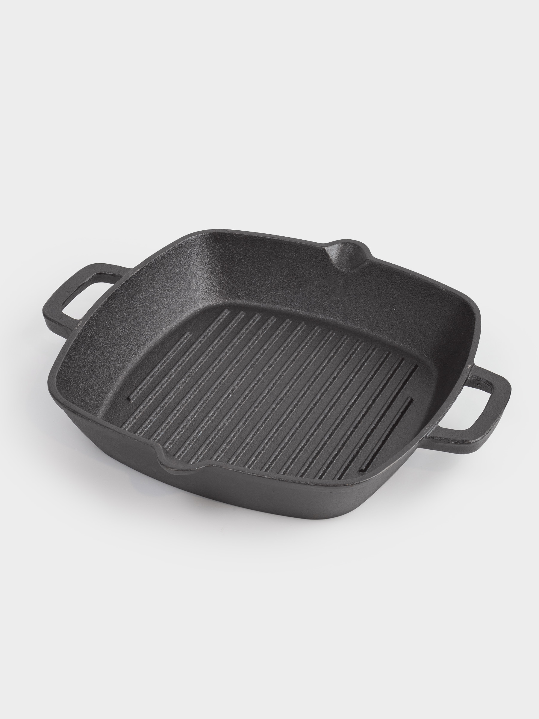 Grill pan, 26 cm, with handles, cast iron, square, black, Authentic, image-5