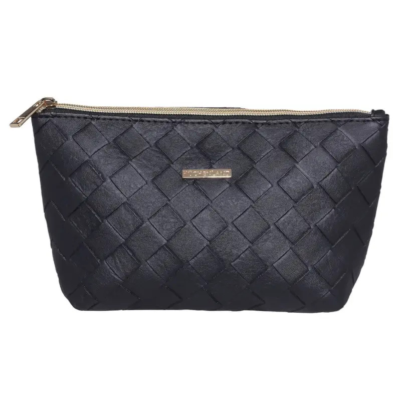 Cosmetic bag, 26x13 cm, polyurethane, black, Sennit