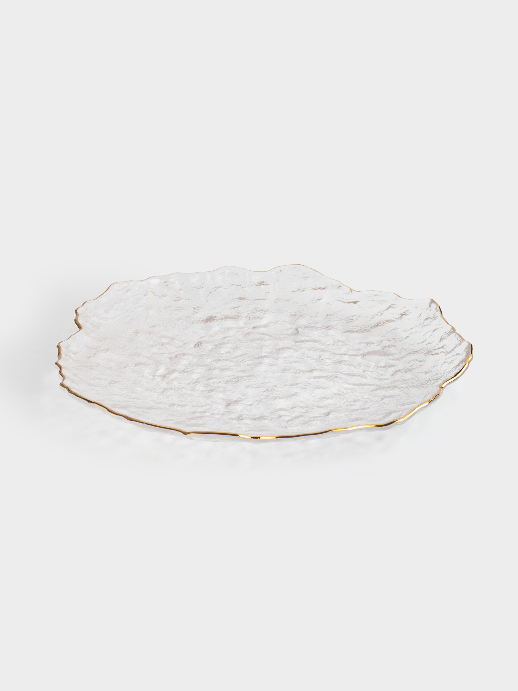 Dish, 26 cm, glass, with golden edging, Nautilus gold, image-3