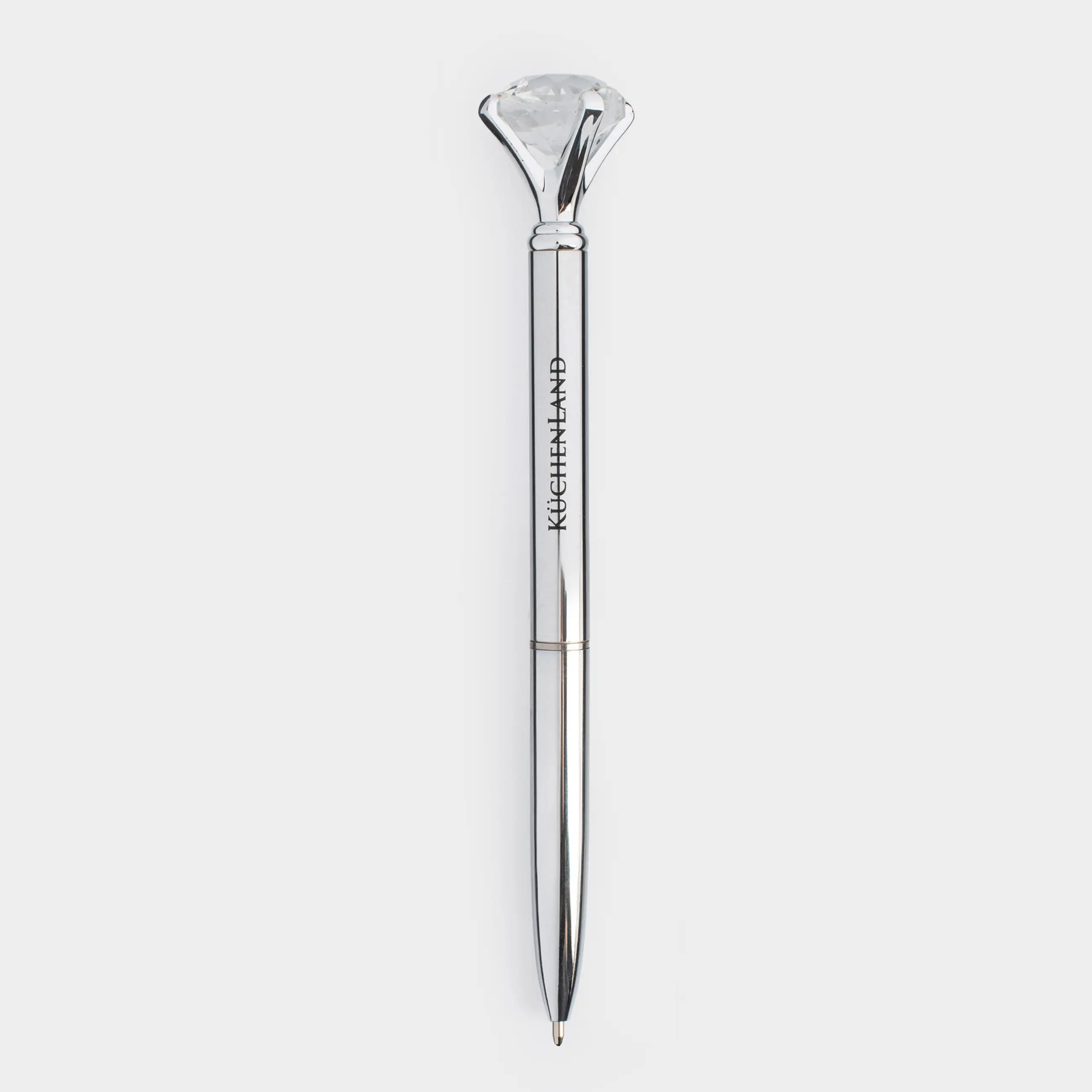 Ballpoint pen, 14 cm, with a figure, steel, silver, Crystal, Draw figure