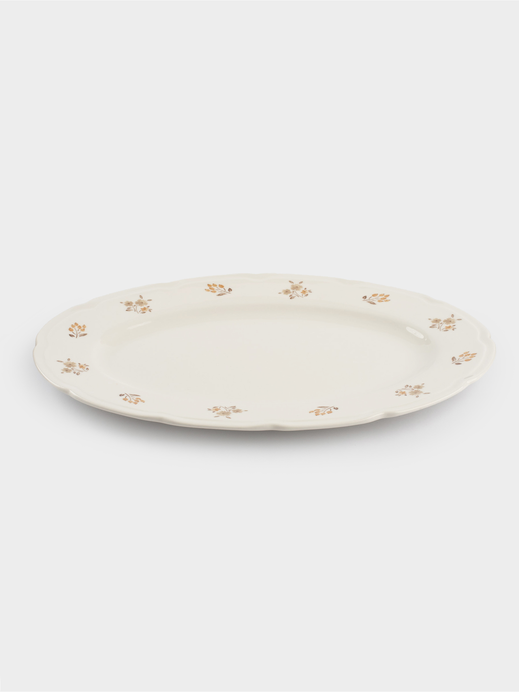 Dish, 35x25 cm, porcelain N, white, oval, Vintage flowers, La flore, image-0