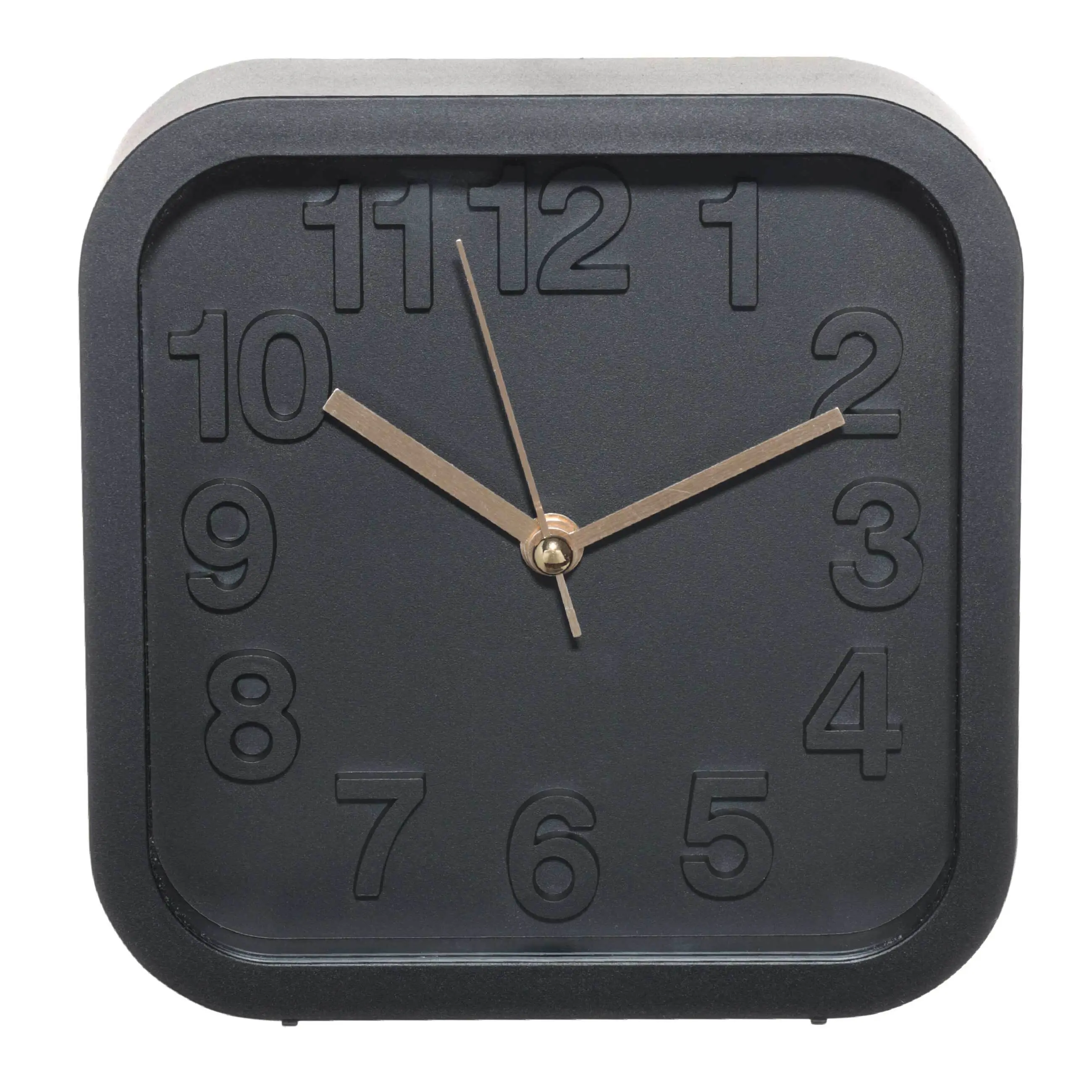 Alarm clock, 13 cm, plastic / glass, square, Black, Dial