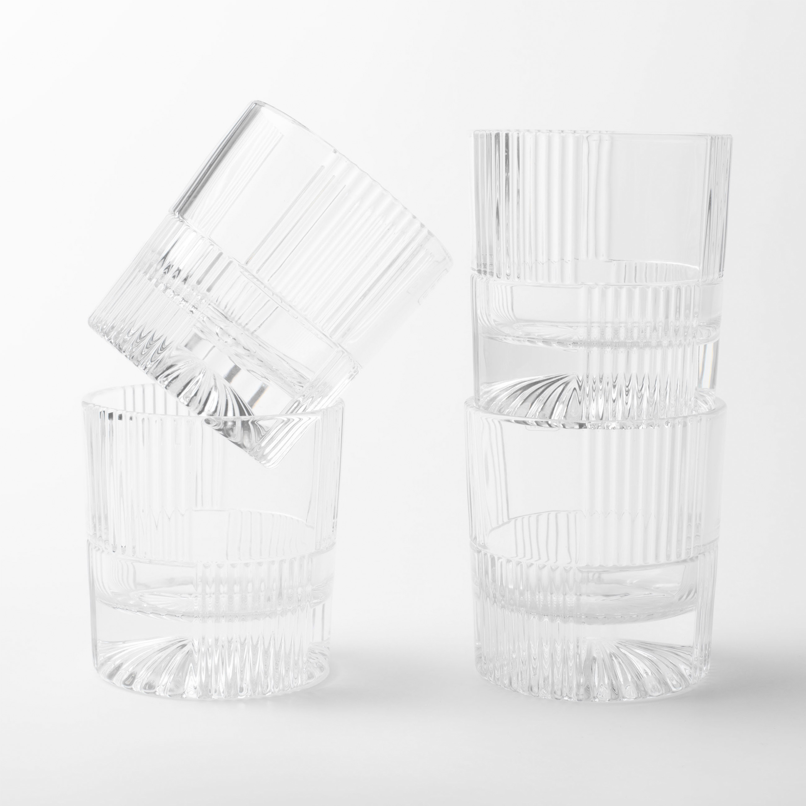 Drink set, 4 pers, 5 pr, decanter / glasses, Glass R, Ribby, image-3