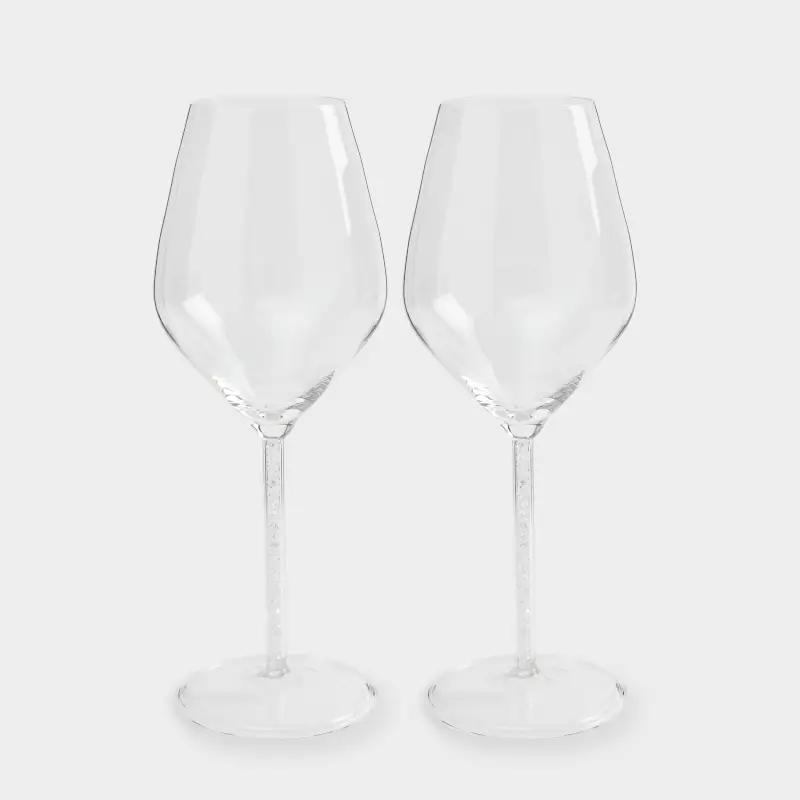 Drinking glass, 450 ml, 2 pcs, glass / rhinestones, Crystal ,image-0