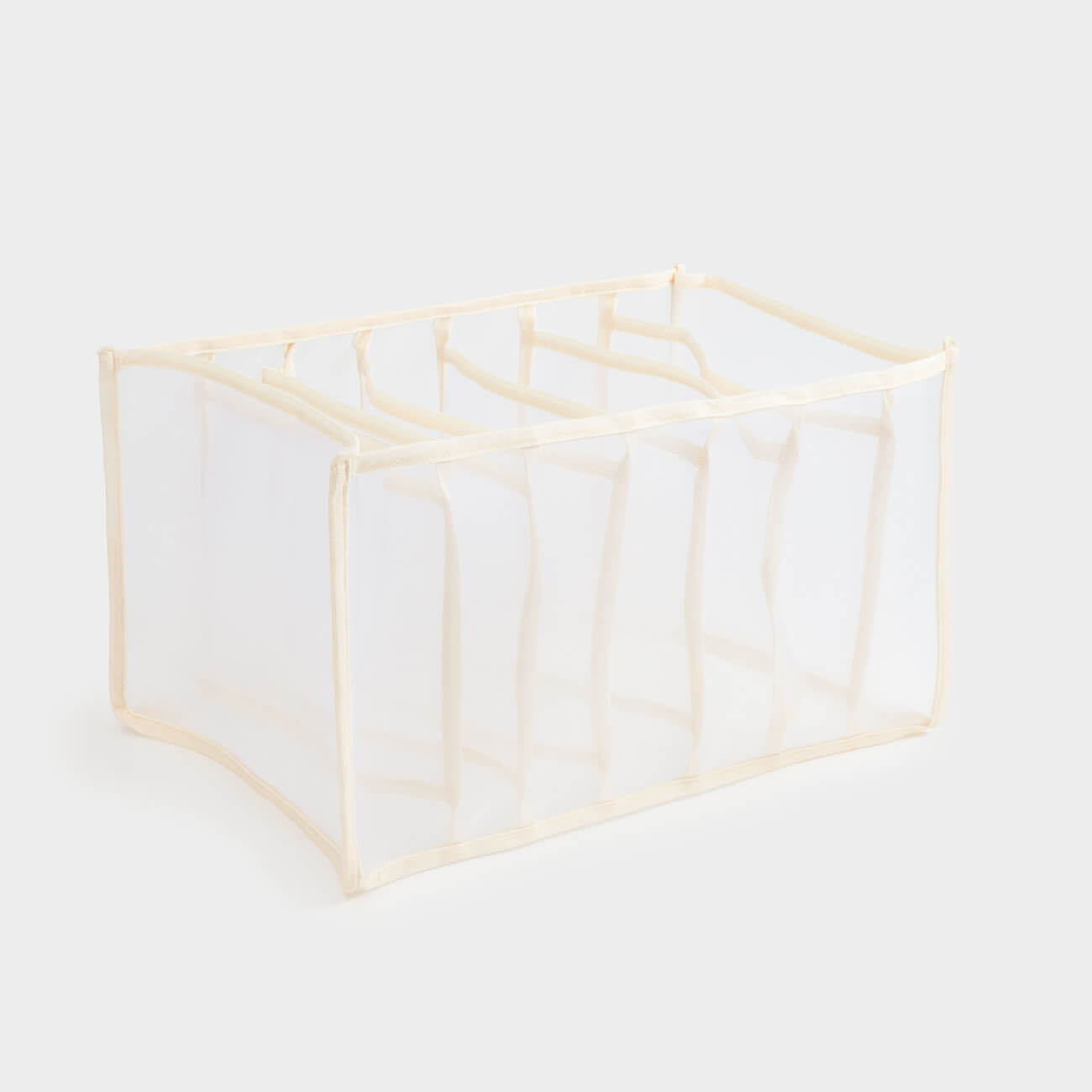 Organizer-divider for drawers, 36x25 cm, 7 units, textile, beige, Pedant light