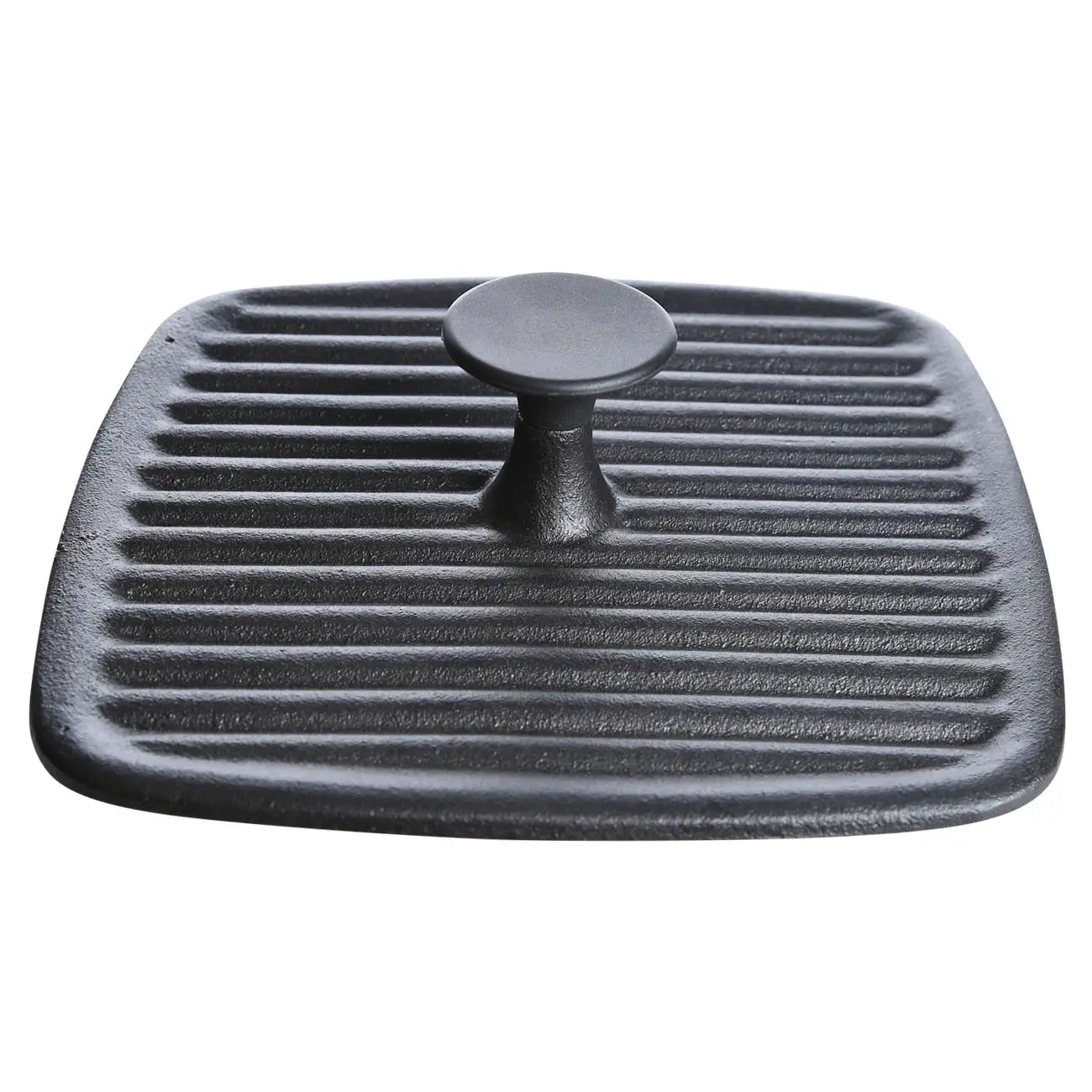 Grill press cover, 23 cm, cast iron, square, Black, Authentic, image-0