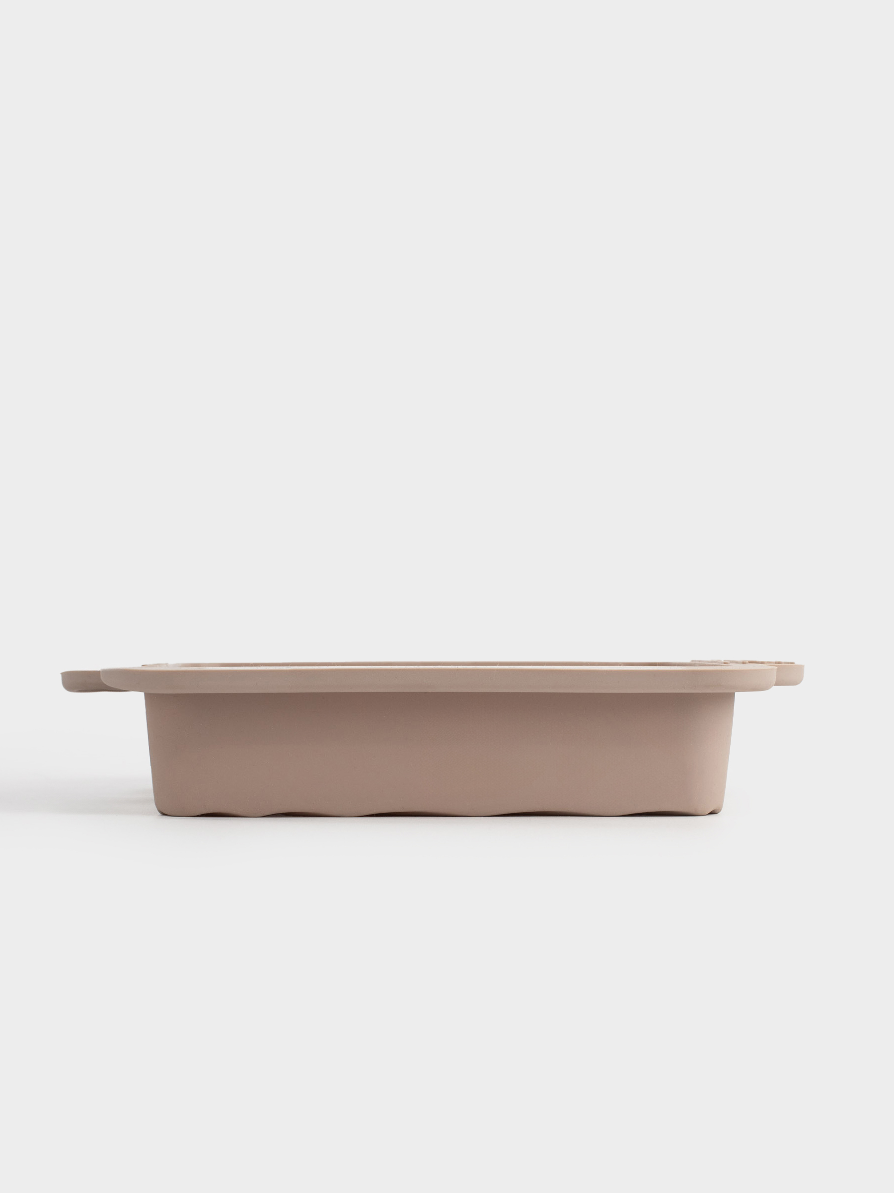 Baking dish, 22x18 cm, with handles, silicone, square, gray-brown, Bakery, image-1