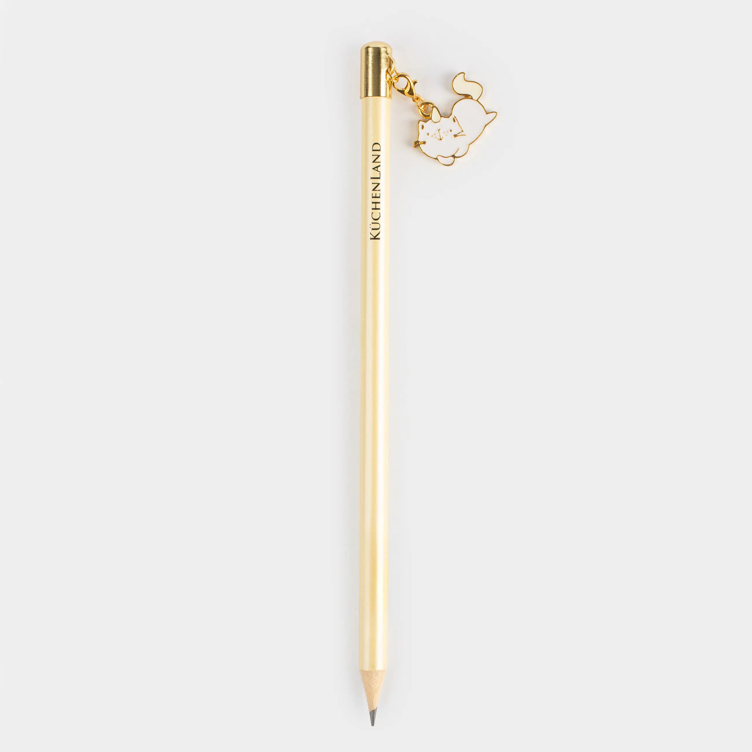 Pencil, 18 cm, black-graphite, with pendant, gray-blue, Unicorn Cat, Cat-unicorn