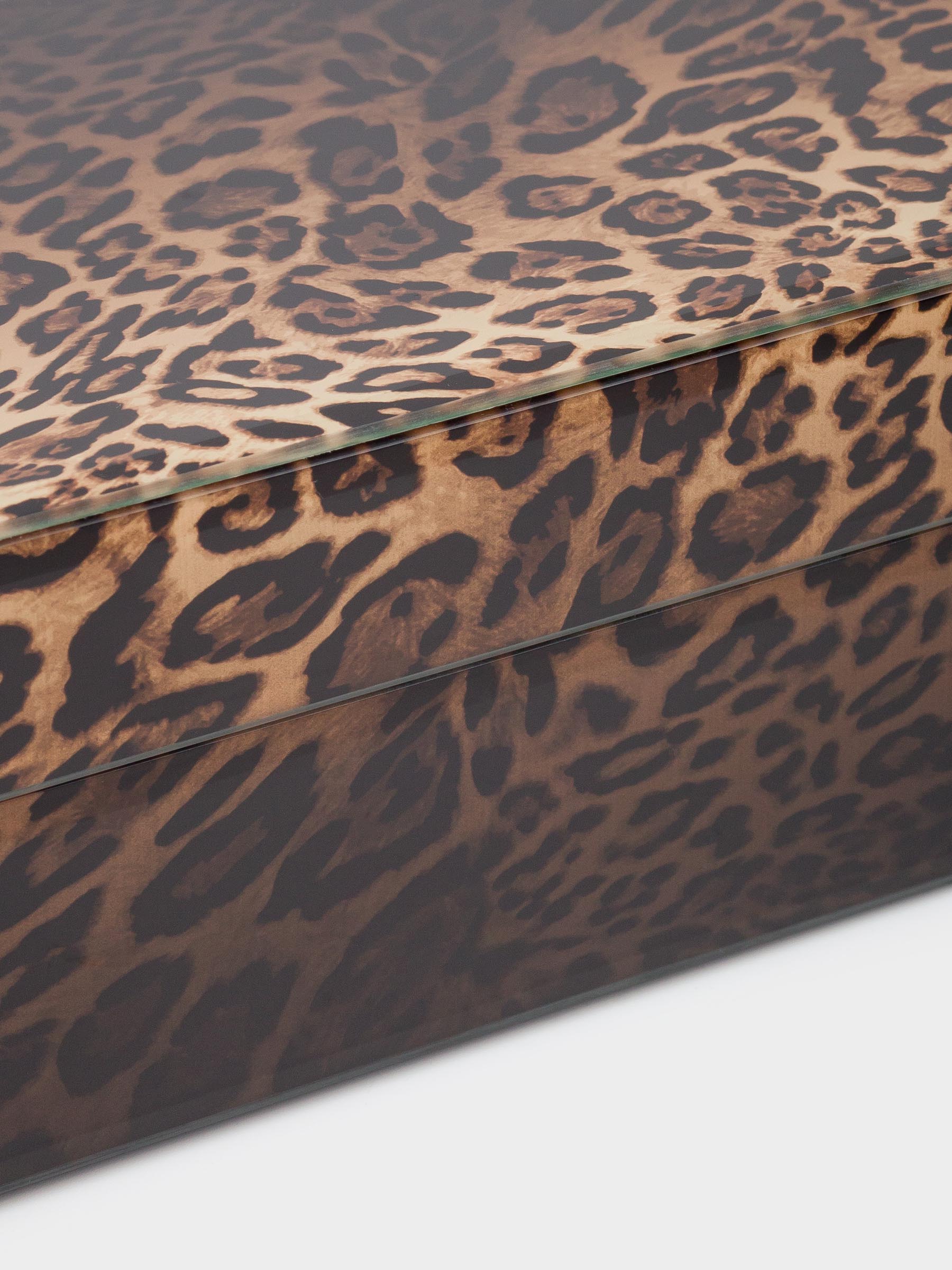 Jewelry box, 21x13 cm, glass, Leopard, Leopard, image-7