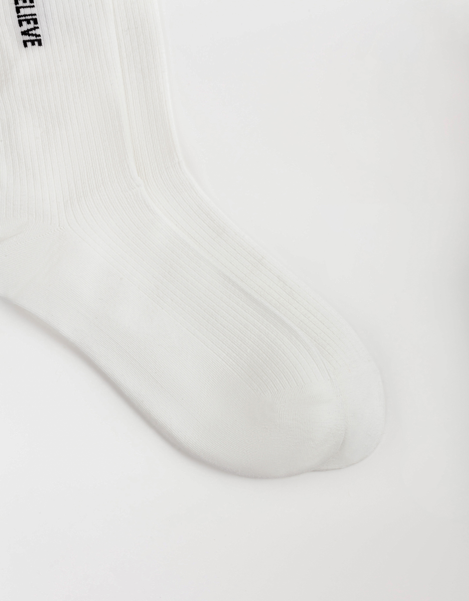 Women's socks, size 36-38, cotton / polyester, white, Believe, Rubchik font