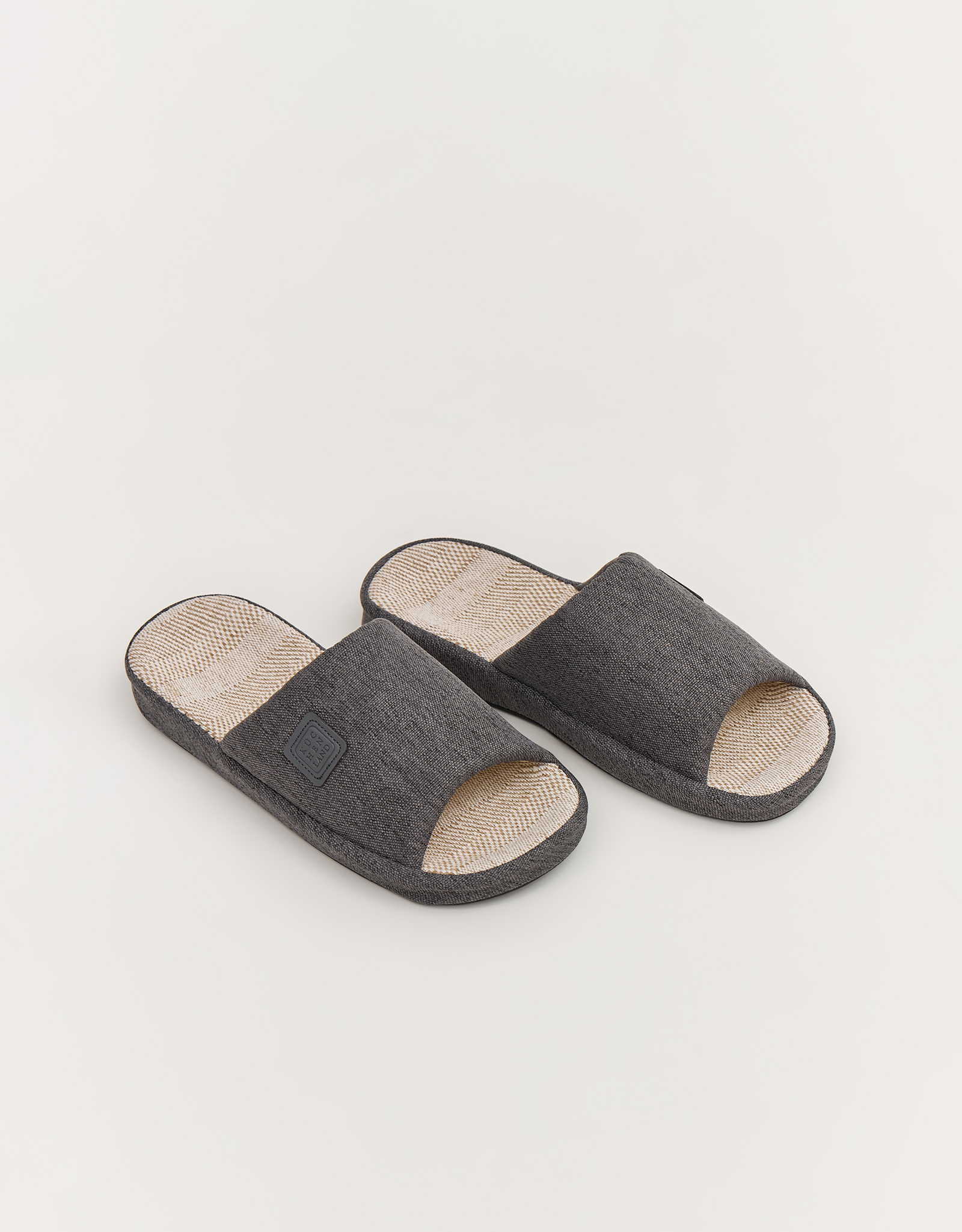 Men's slippers, homewear, size 40-41, polyester, dark gray, Serious, image-3
