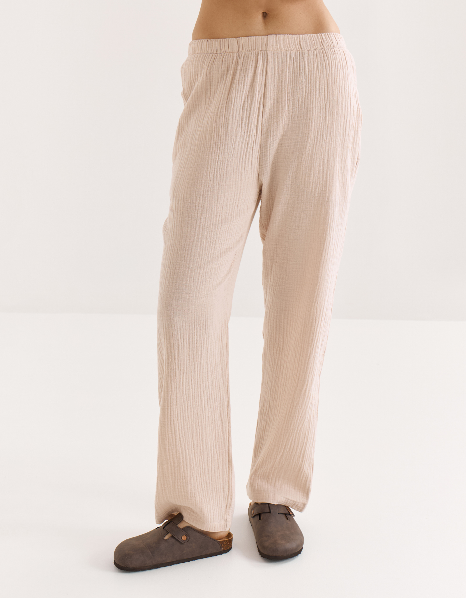 Women's trousers, homewear, size L, muslin, milky, Allison, image-4