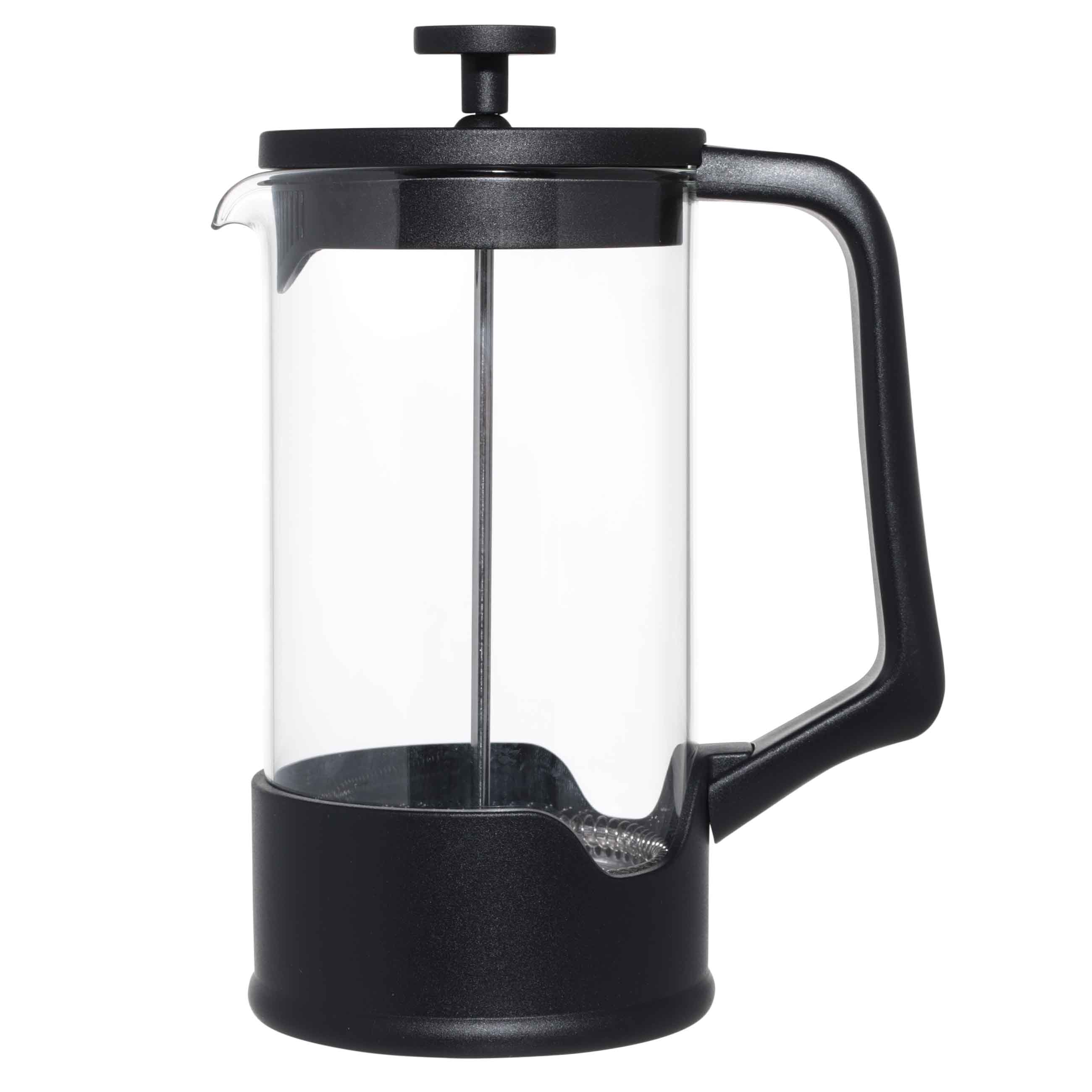 French press, 1 l, glass B/steel, black, Liberica, image-1