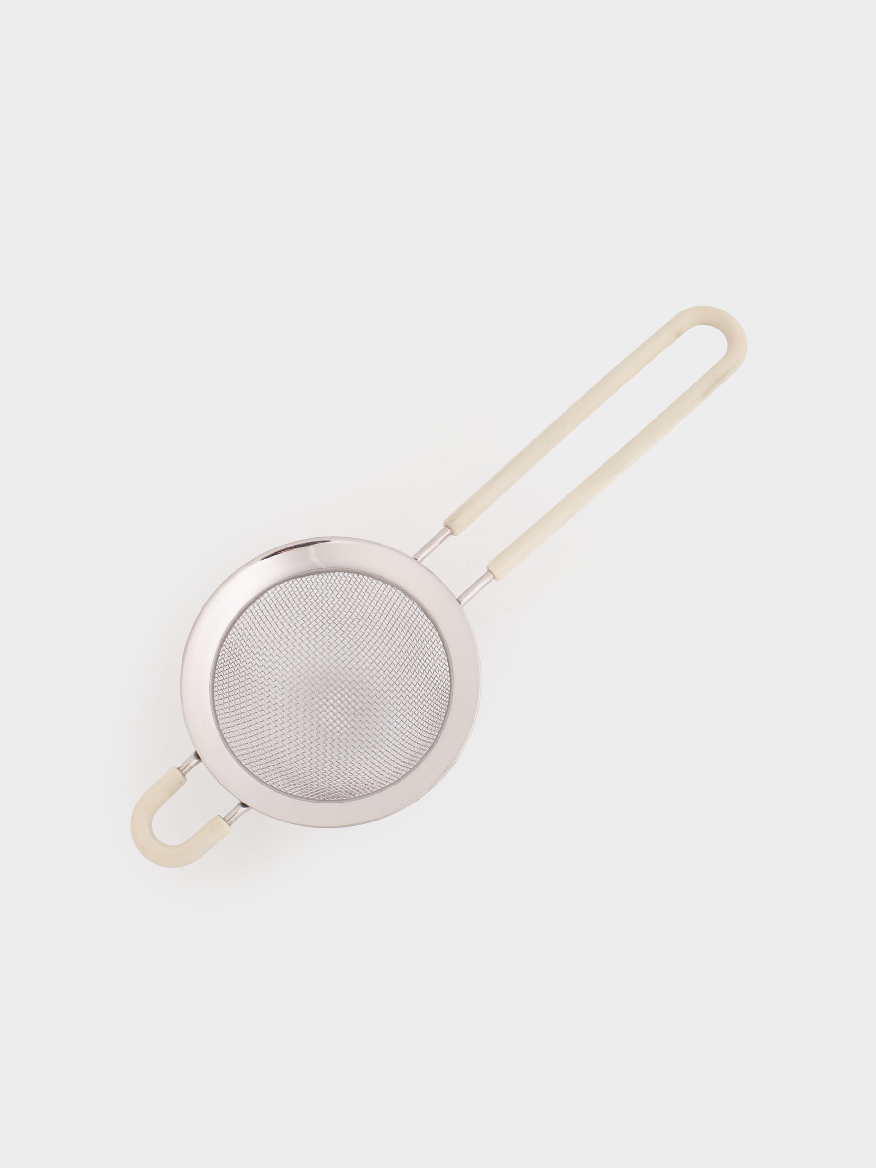 Strainer, 8 cm, with handle, steel / silicone, beige, Tammy, image-1
