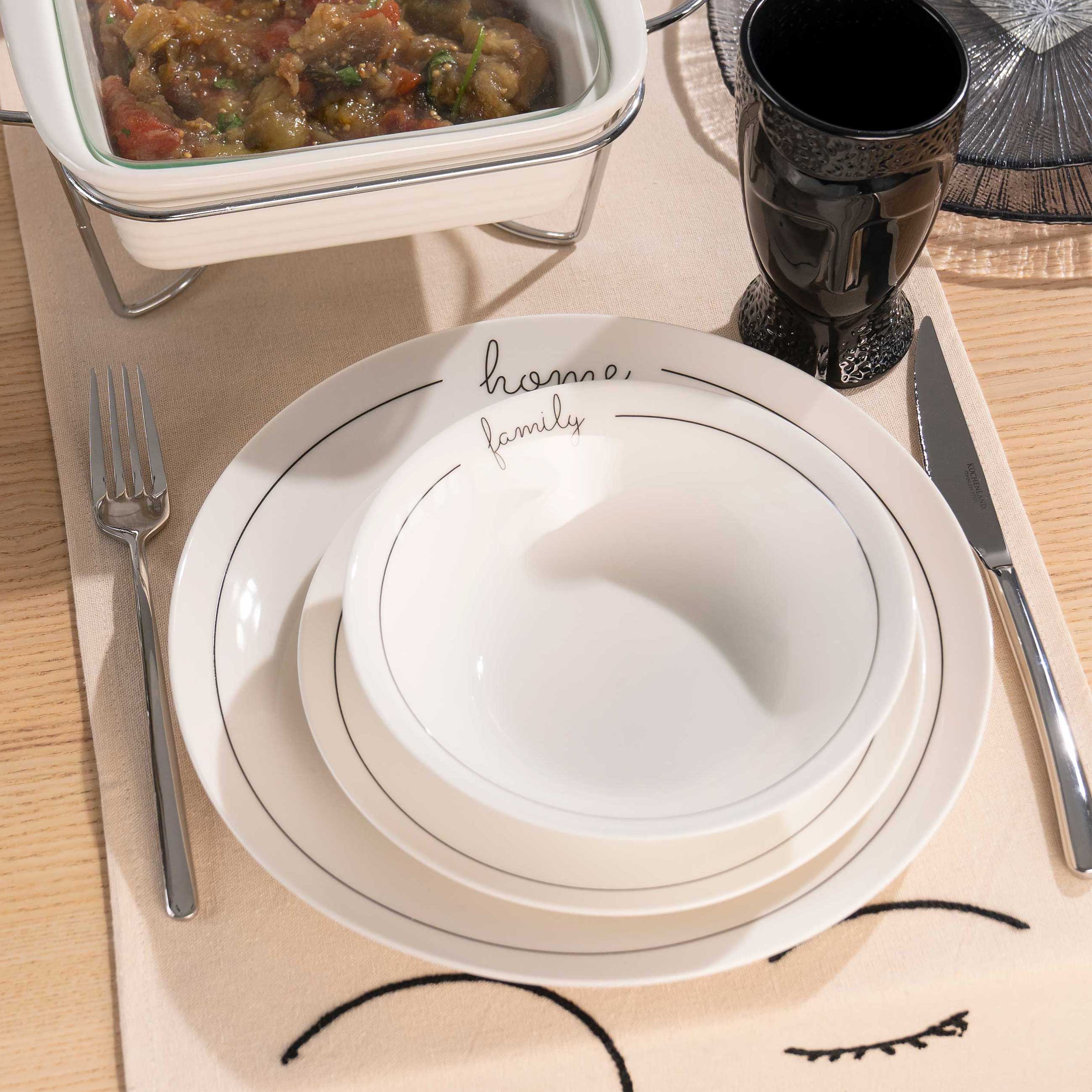 Salad bowl, 17x6 cm, 380 ml, porcelain N, white, Family, Scroll white