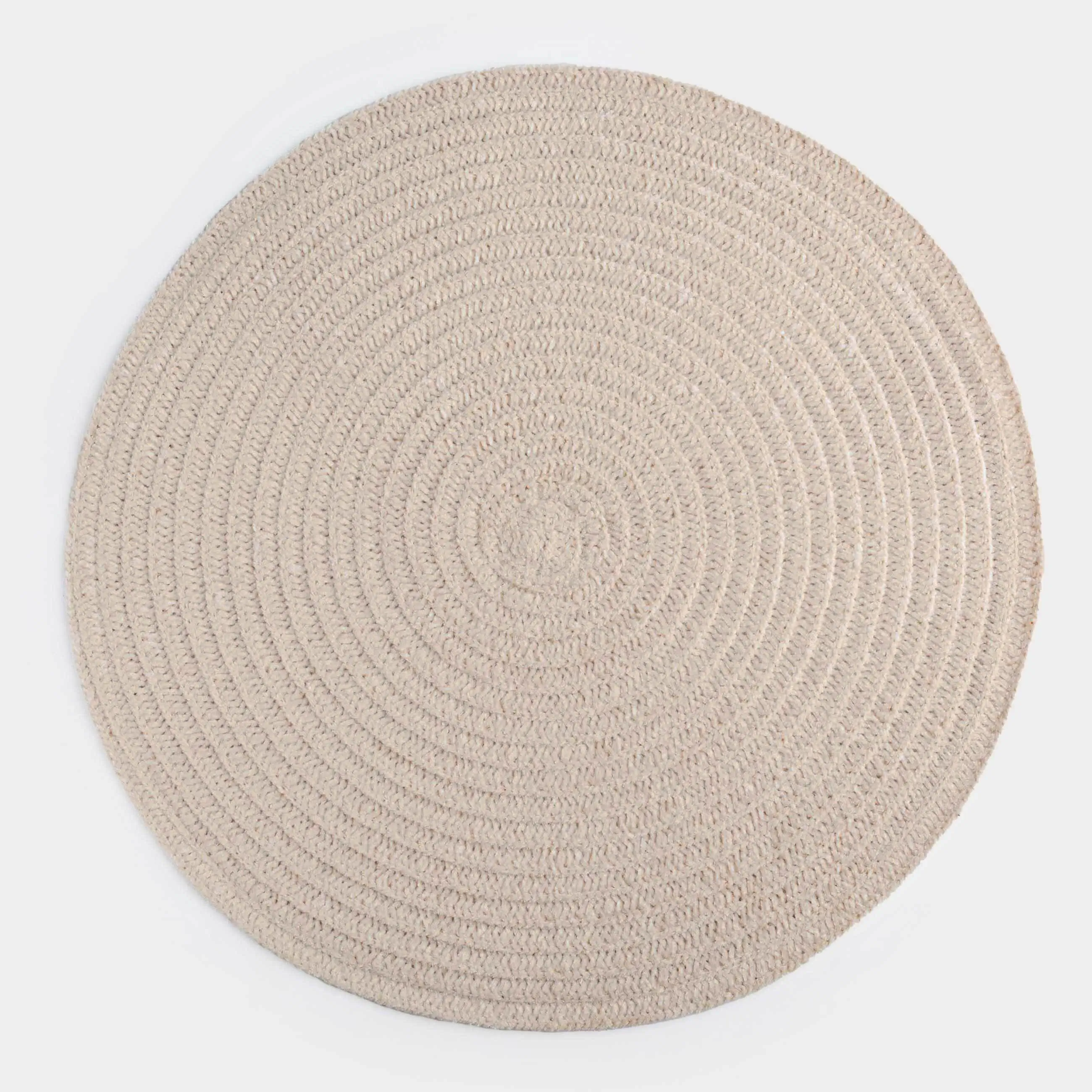 Placemat, 38 cm, Chenille, round, sand, Chenill