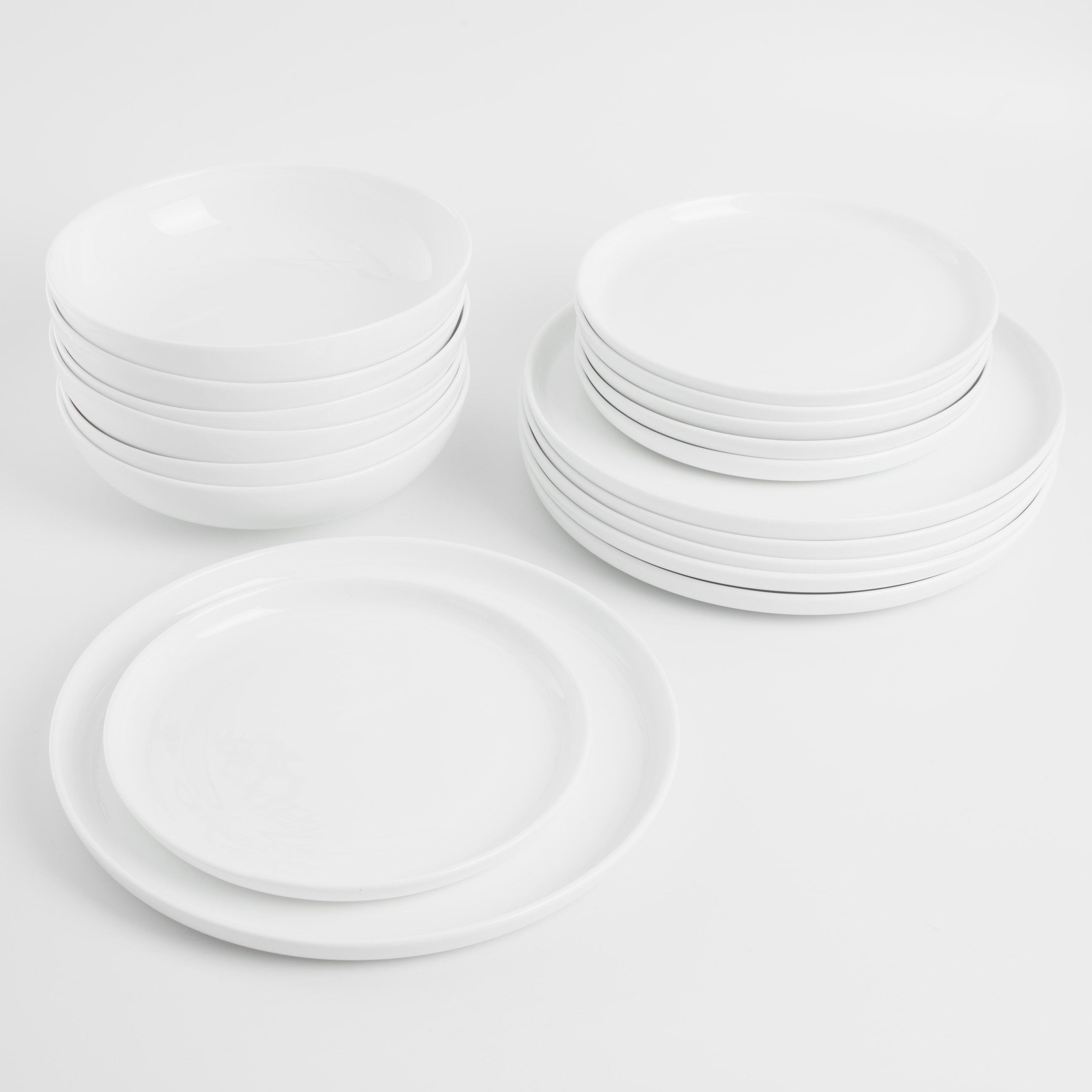 Dining set, 6 pers, 18 pr, porcelain F, white, Ideal white