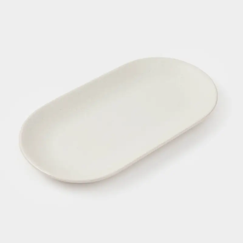 Dish, 25x13 cm, ceramic, oval, milk, speckled, Particle