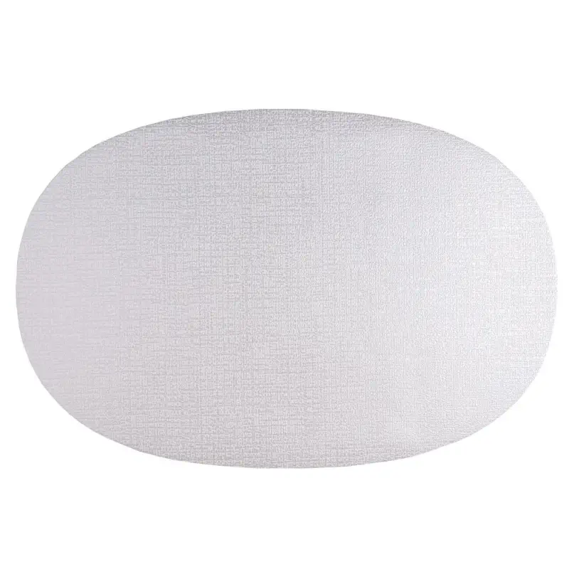 Placemat, 30x45 cm, PVC, oval, white, Silver drops, Rock