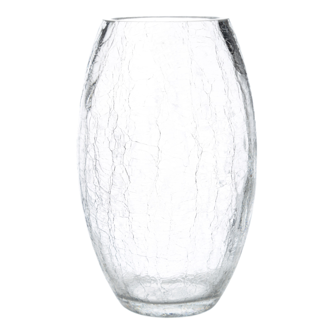 Flower vase, 24 cm, glass, Craquelure, Ice, image-0