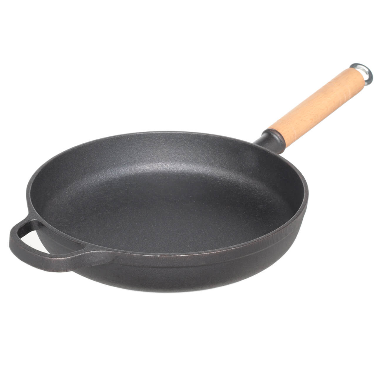 Frying pan, 24 cm, cast iron / wood, black, Authentic