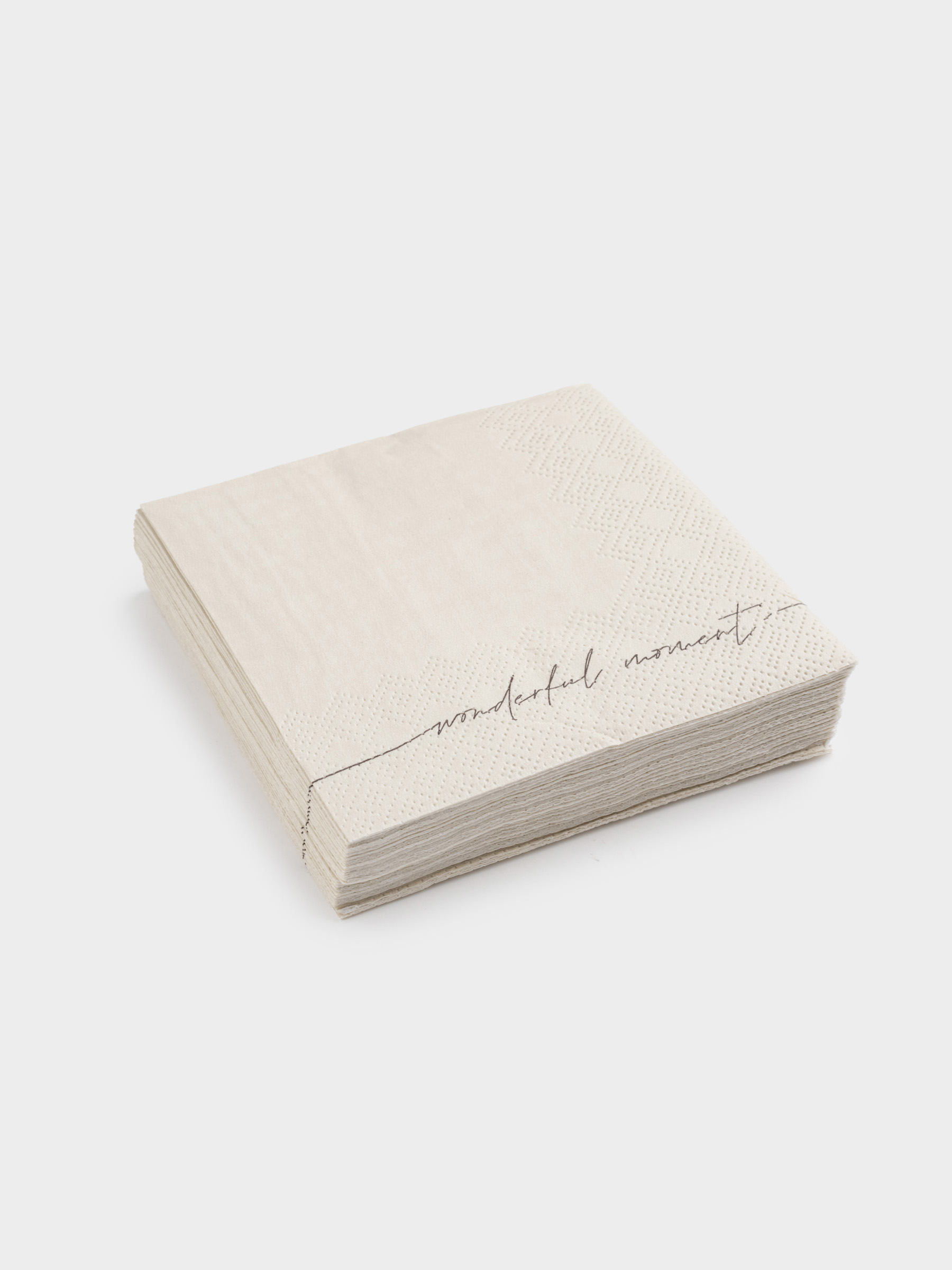 Paper napkins, 21x21 cm, 20 pcs, square, white, Wonderful moment, Scroll, image-1