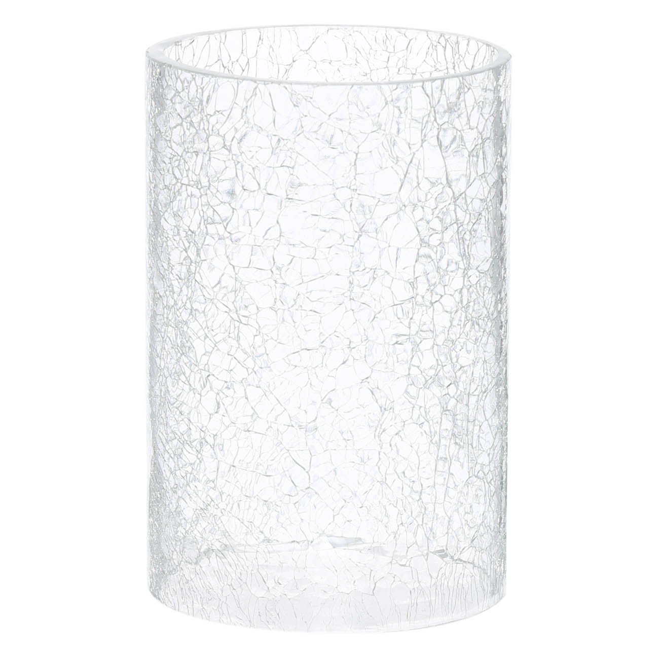 Candlestick, 30 cm, for one candle, on a leg, metal / glass, golden, Craquelure, Fantastic ice, image-1