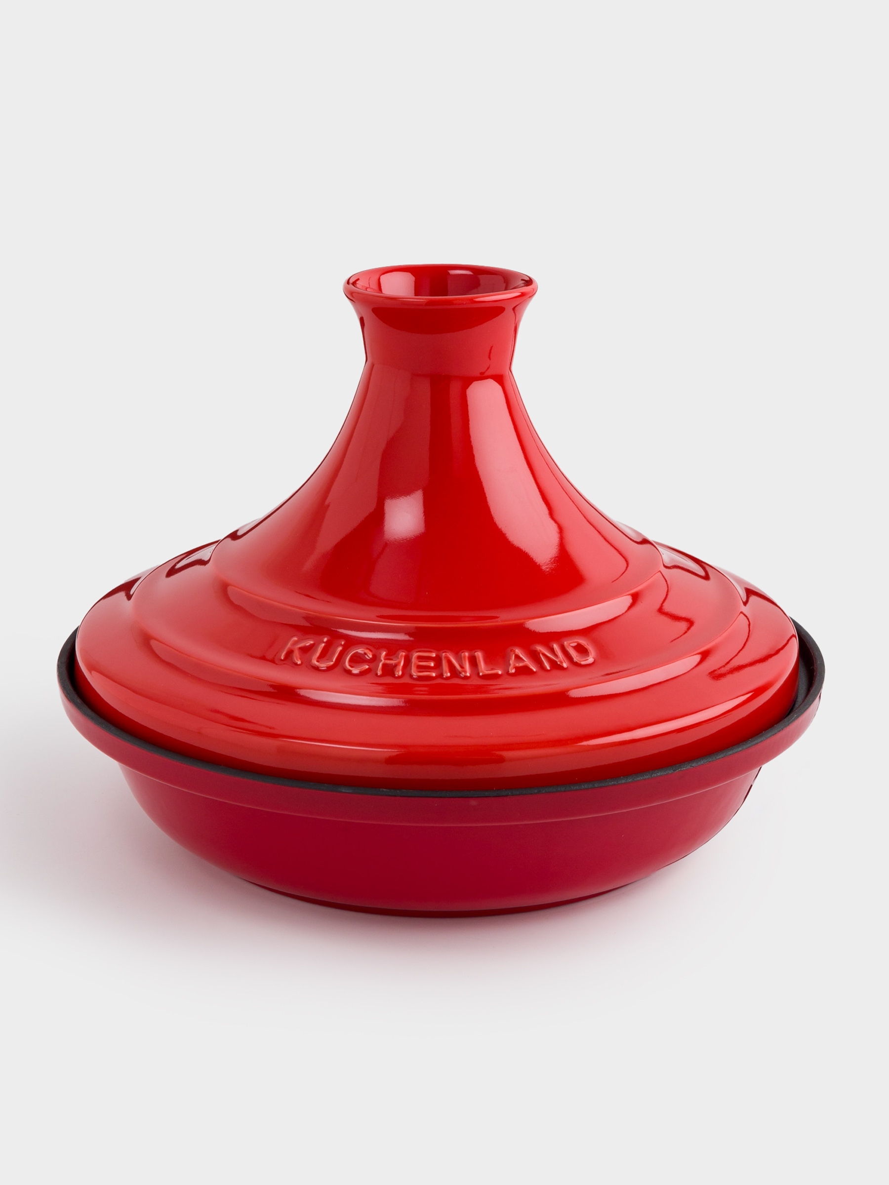 Tagine, 28 cm, with lid, cast iron / ceramic, Red, Bright, image-0