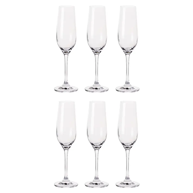 Champagne glass, 230 ml, 6 pcs, glass, Palermo, image-0