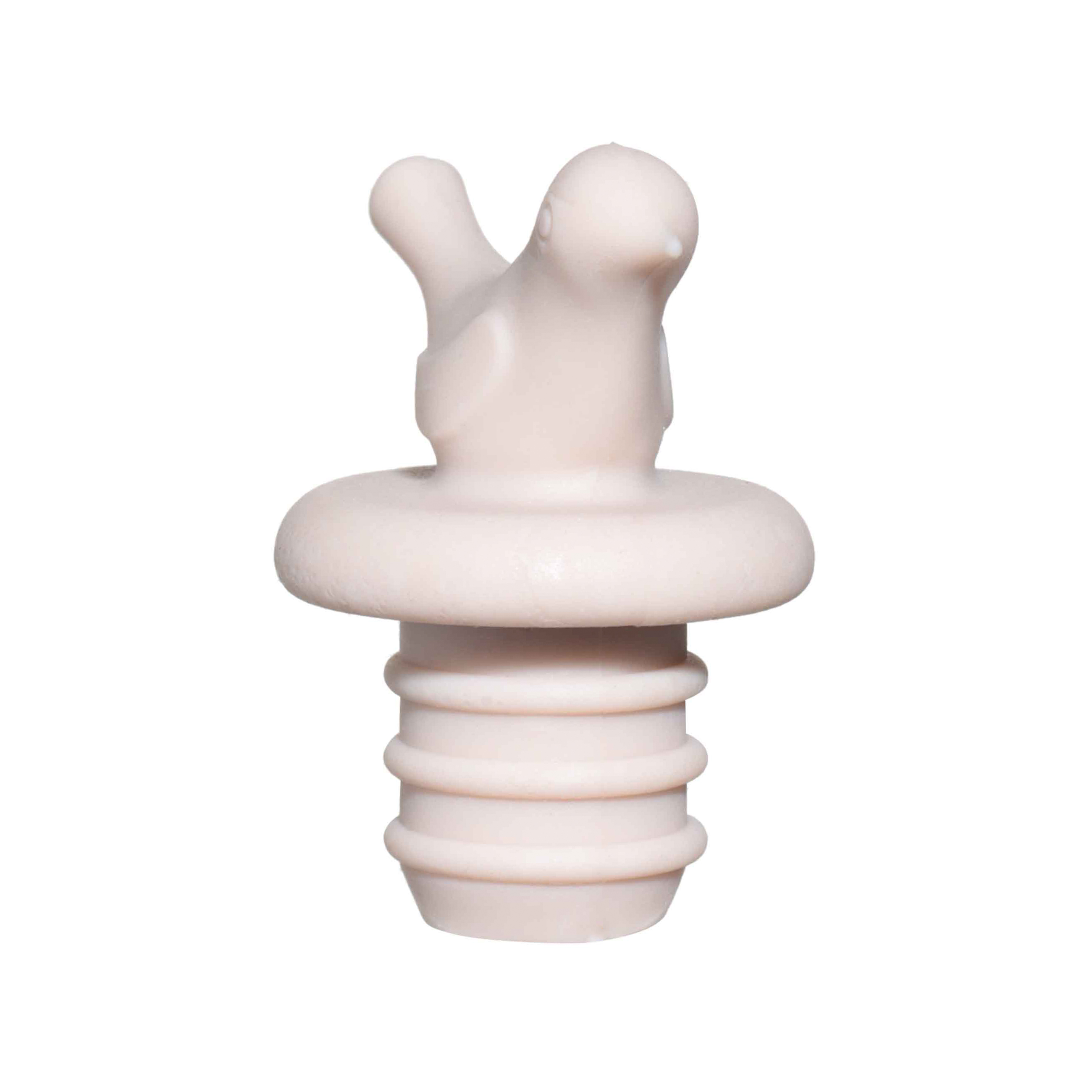 Wine bottle stopper, 5 cm, silicone, beige, Bird, Soft kitchen