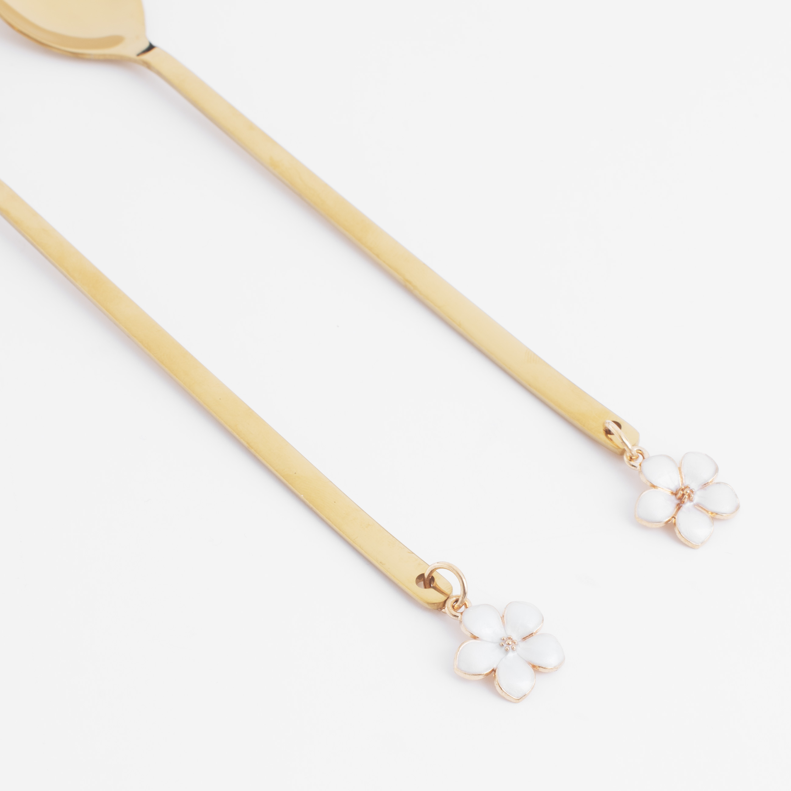 Dessert spoon, 14 cm, 2 pcs, steel, golden, Flower, Bloome, image-2