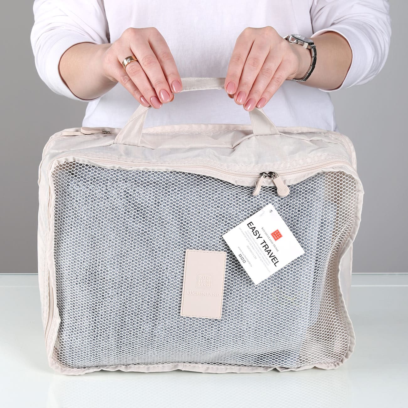 Clothes organizer, 40х30х10 cm, XL, beige, Easy Travel