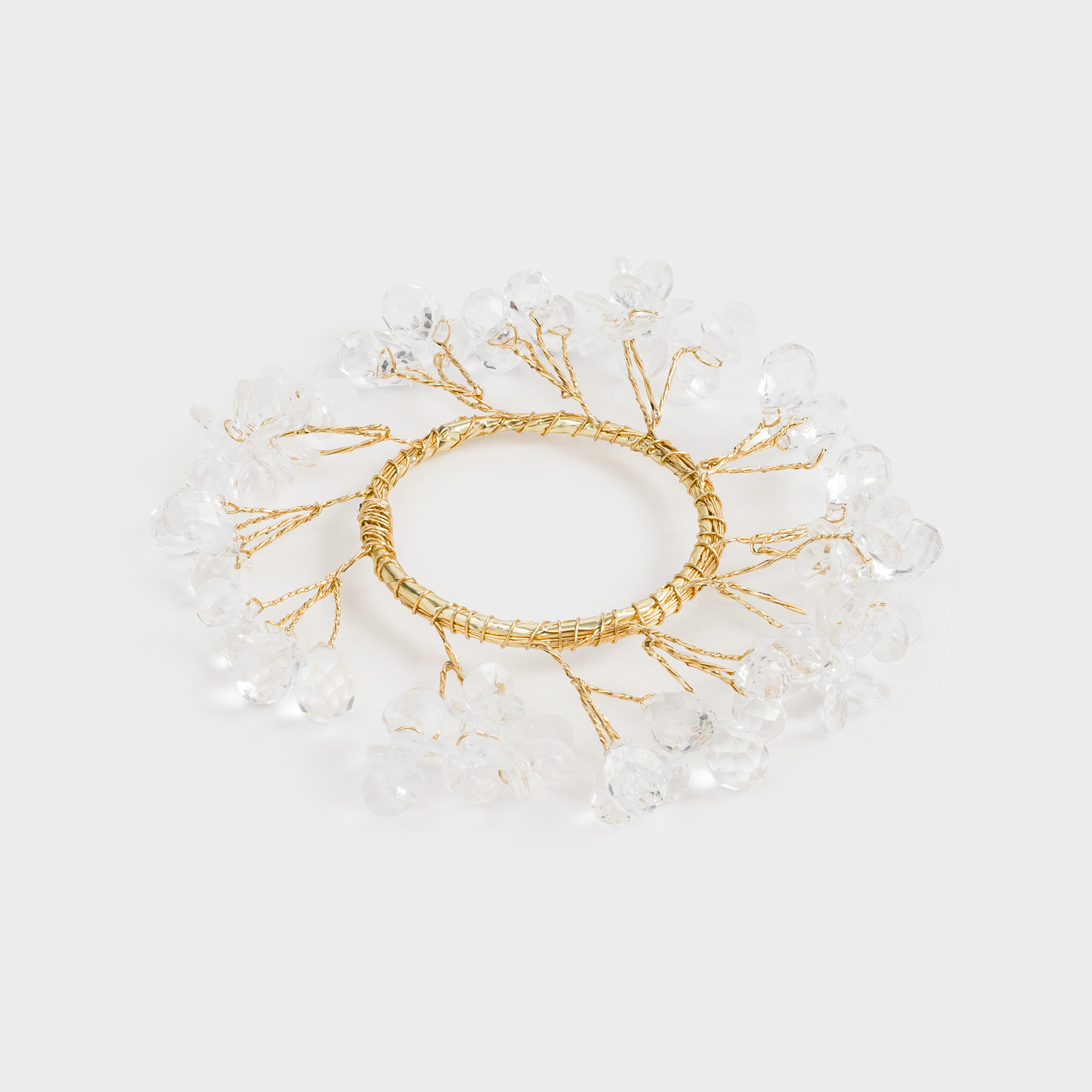 Napkin ring, 5 cm, plastic / acrylic, gold, Crystals, Crystal decor