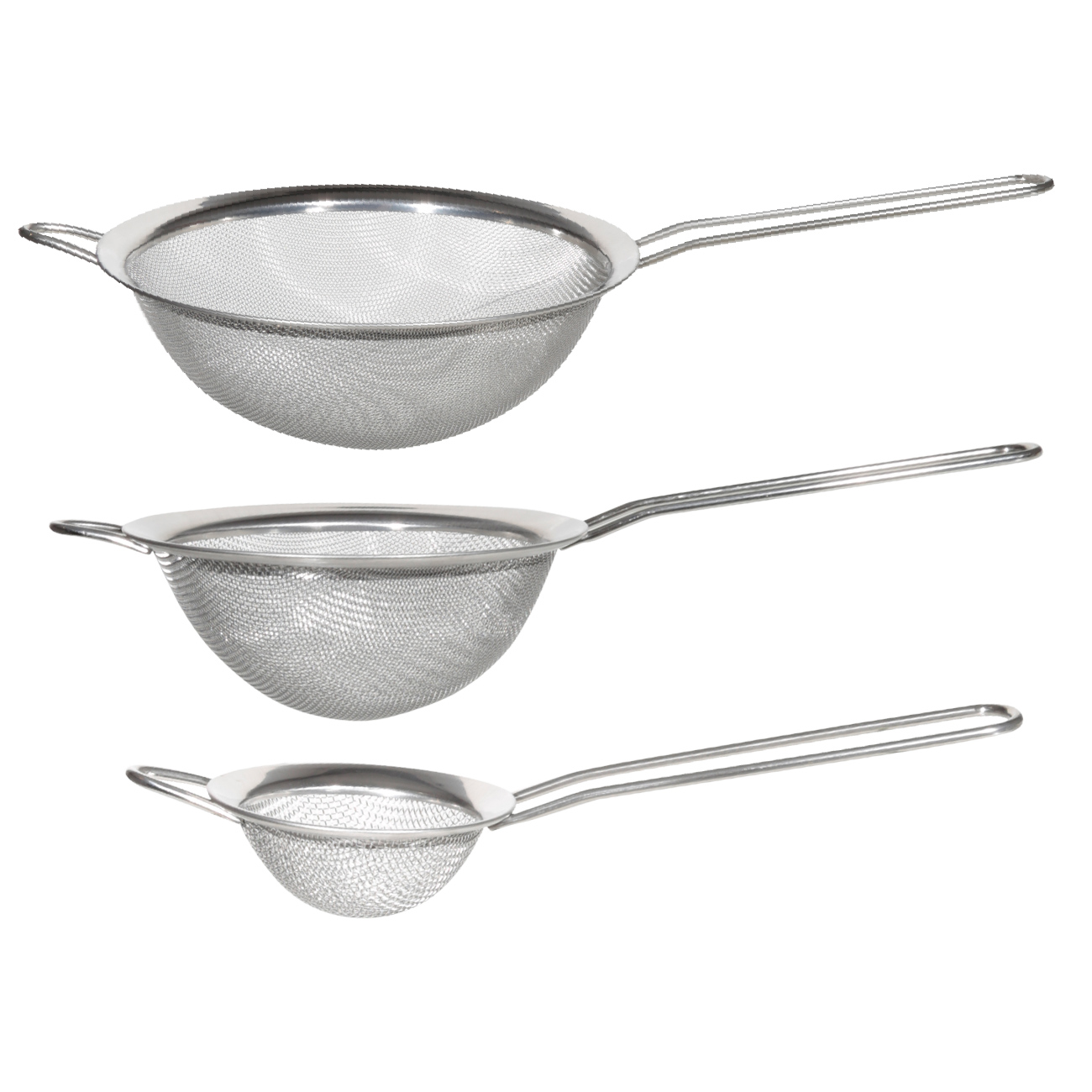 Set of sieves, 3 pcs, with handle, steel, Egoist, image-0