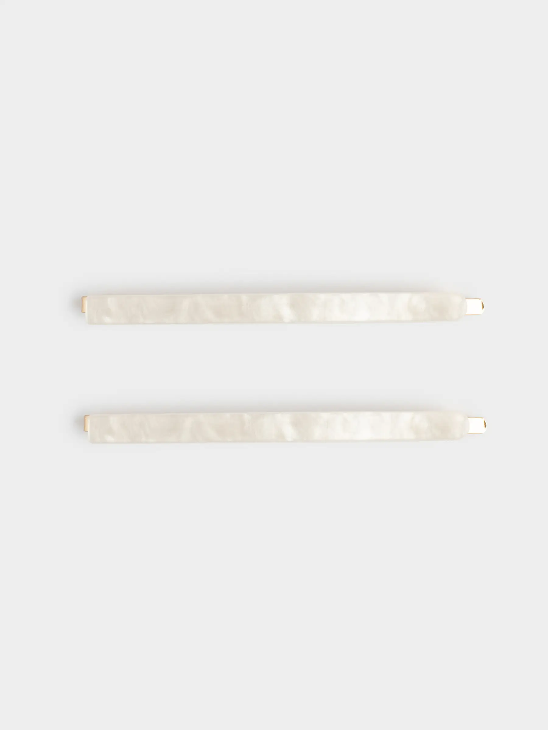 Hair clip, 8 cm, 2 pcs, Acrylic / metal, mother of pearl, Glam, Glam