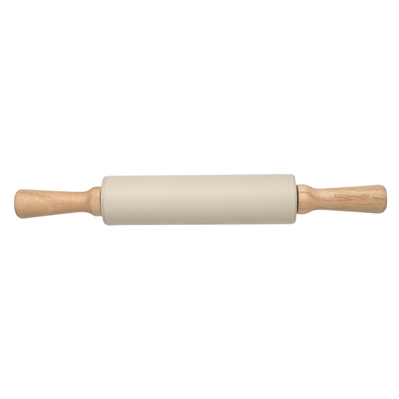Rolling pin, 48 cm, silicone / wood, beige, Bakery, image-0