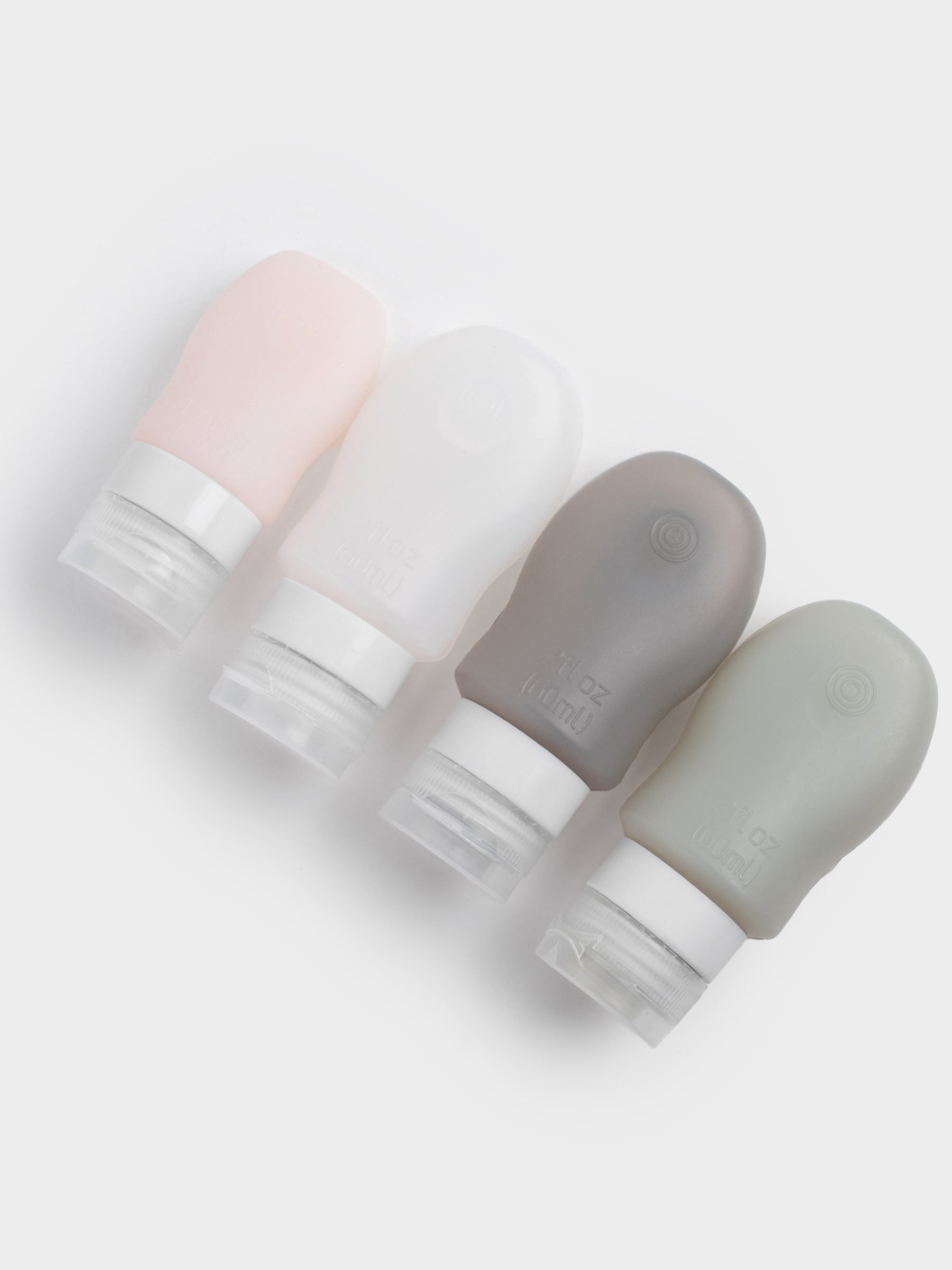 Travel Bottle Set, 4 pcs, suction cup, cosmetic bag, Silicone, Travel color, image-1