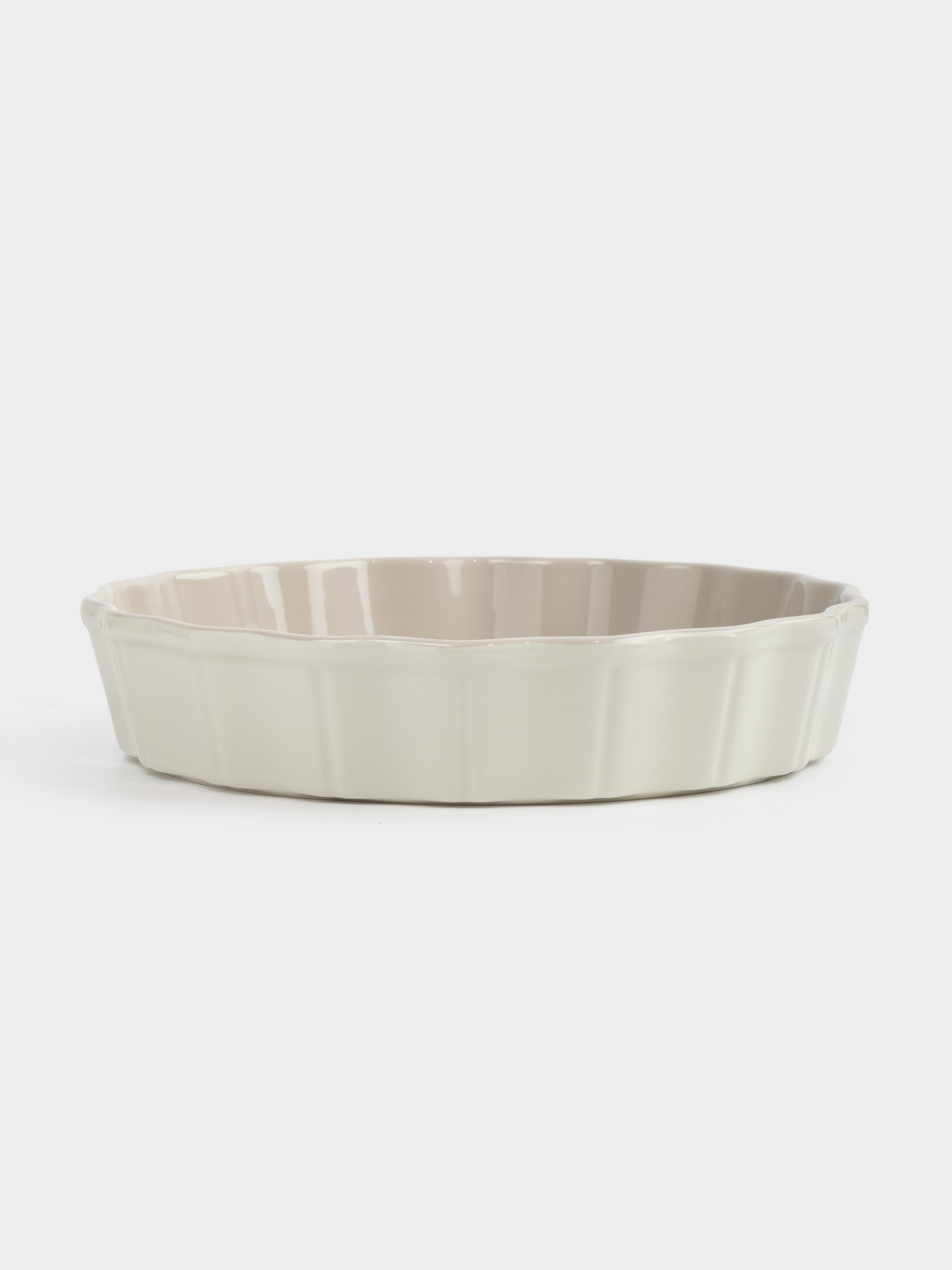 Baking dish, 24 cm, ceramic, round, milky beige, Cakes new, image-0