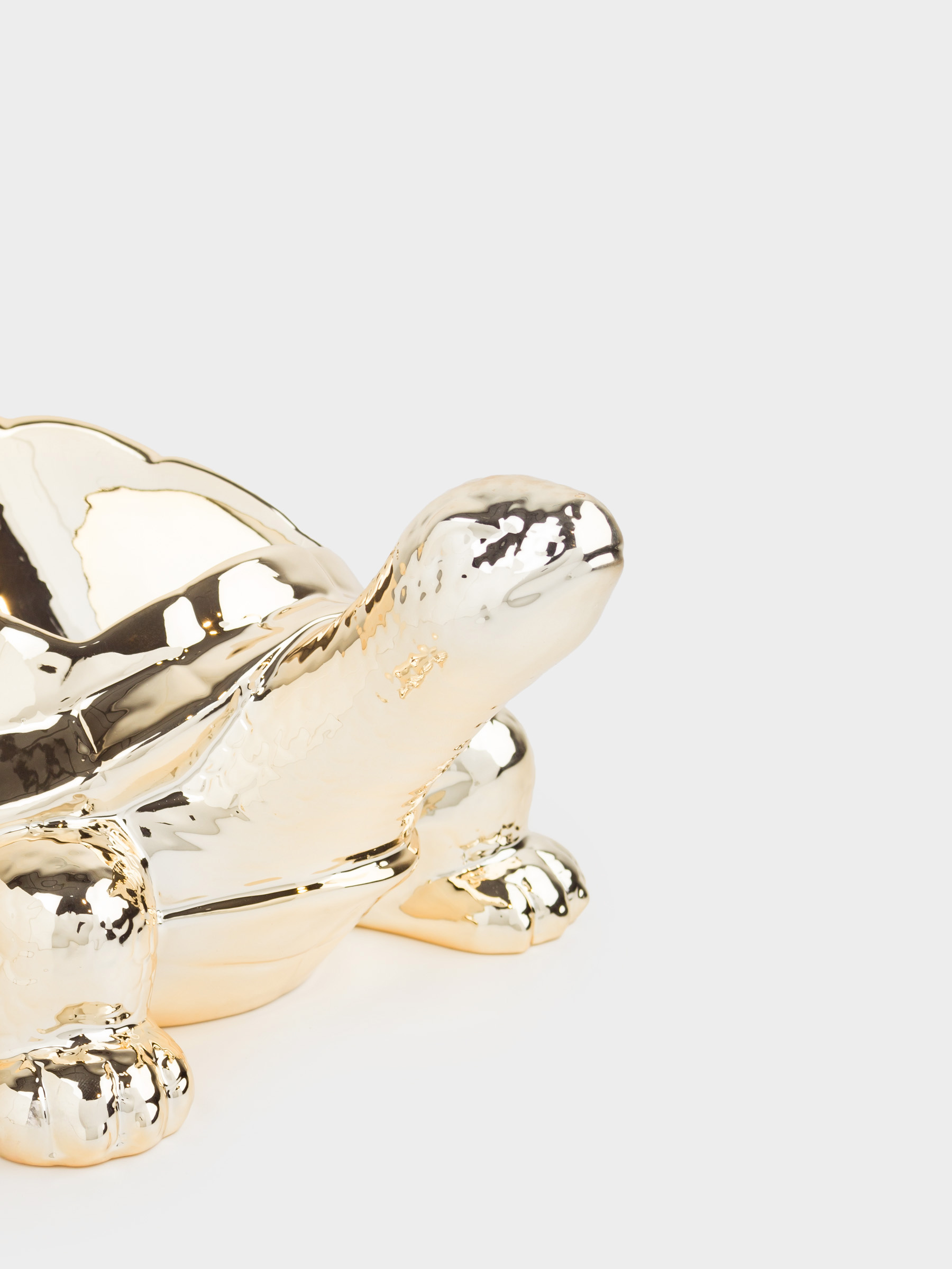 Wine bottle stand, 26x13 cm, porcelain P, golden, Turtle, Grand turtle, image-5