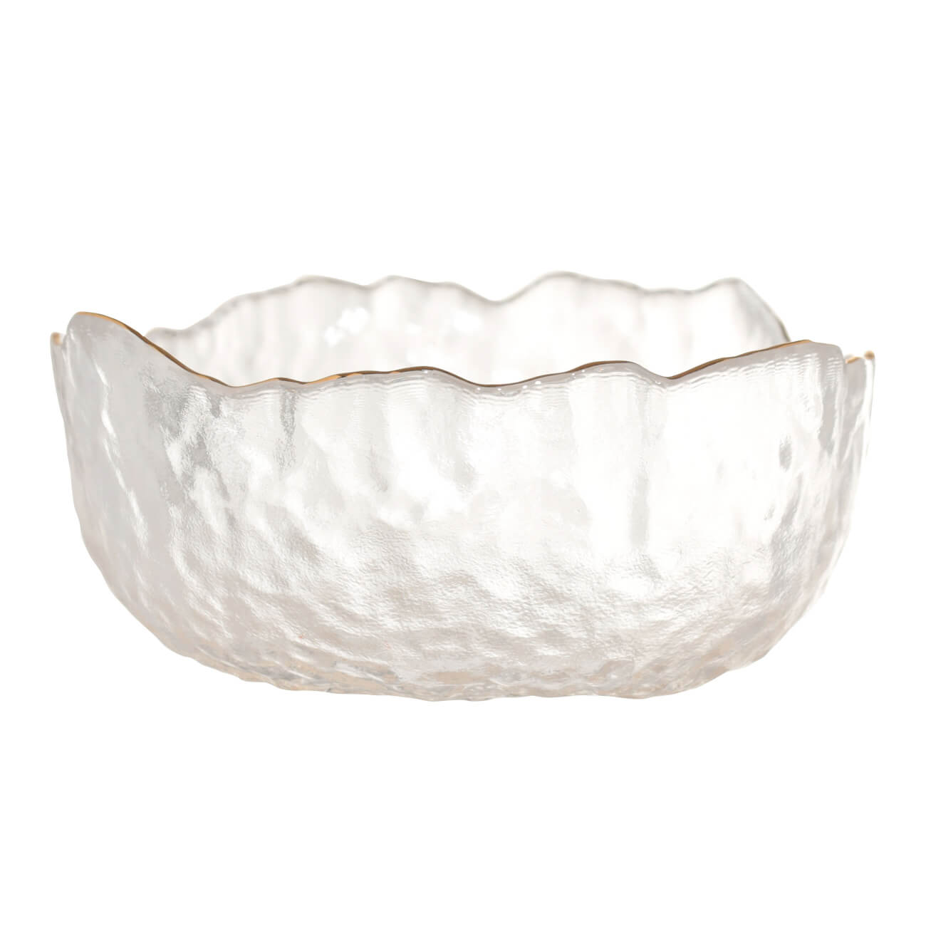 Bowl, 13x6 cm, glass, with golden edging, Nautilus gold