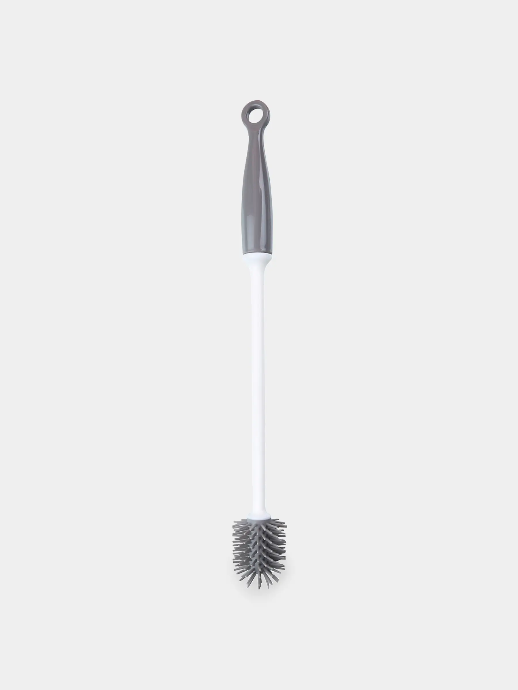 Bottle brush, 30 cm, rubber / plastic, gray-white, Mini, Clean